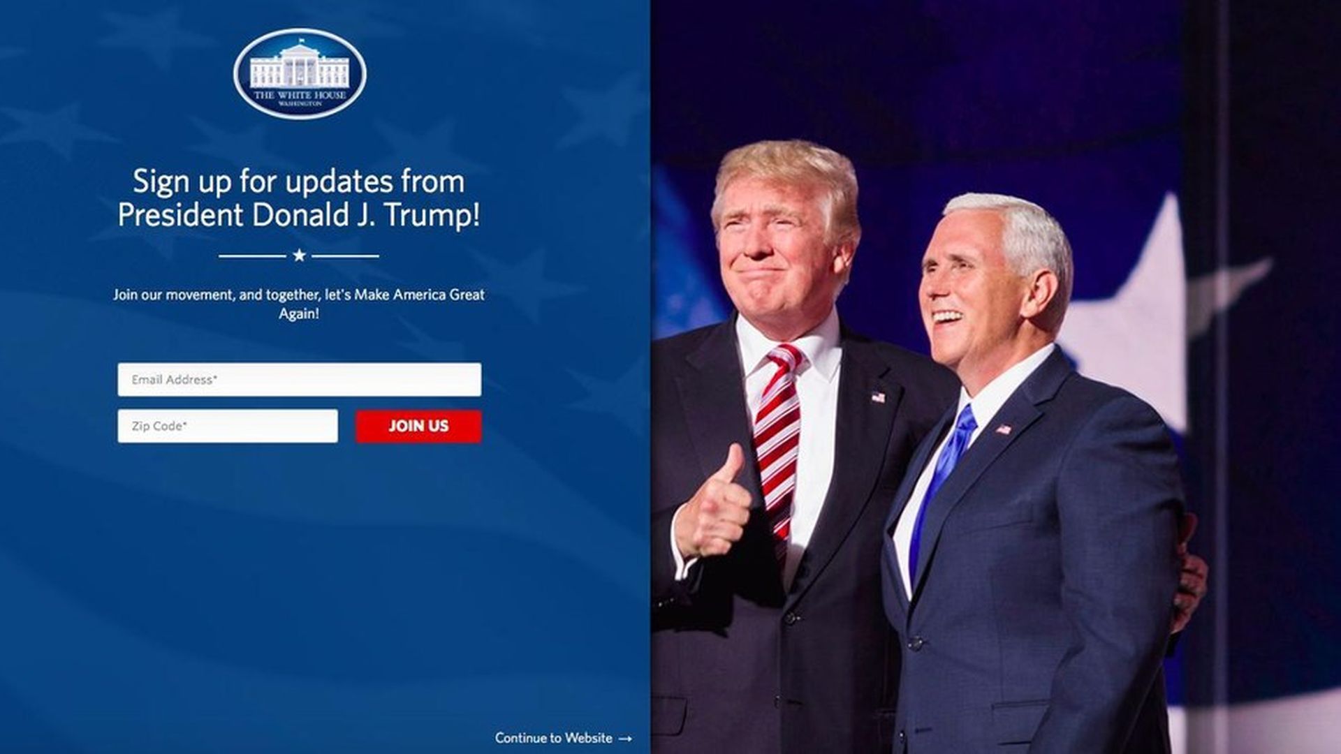 President Website A new WhiteHouse.gov launches today for President Trump