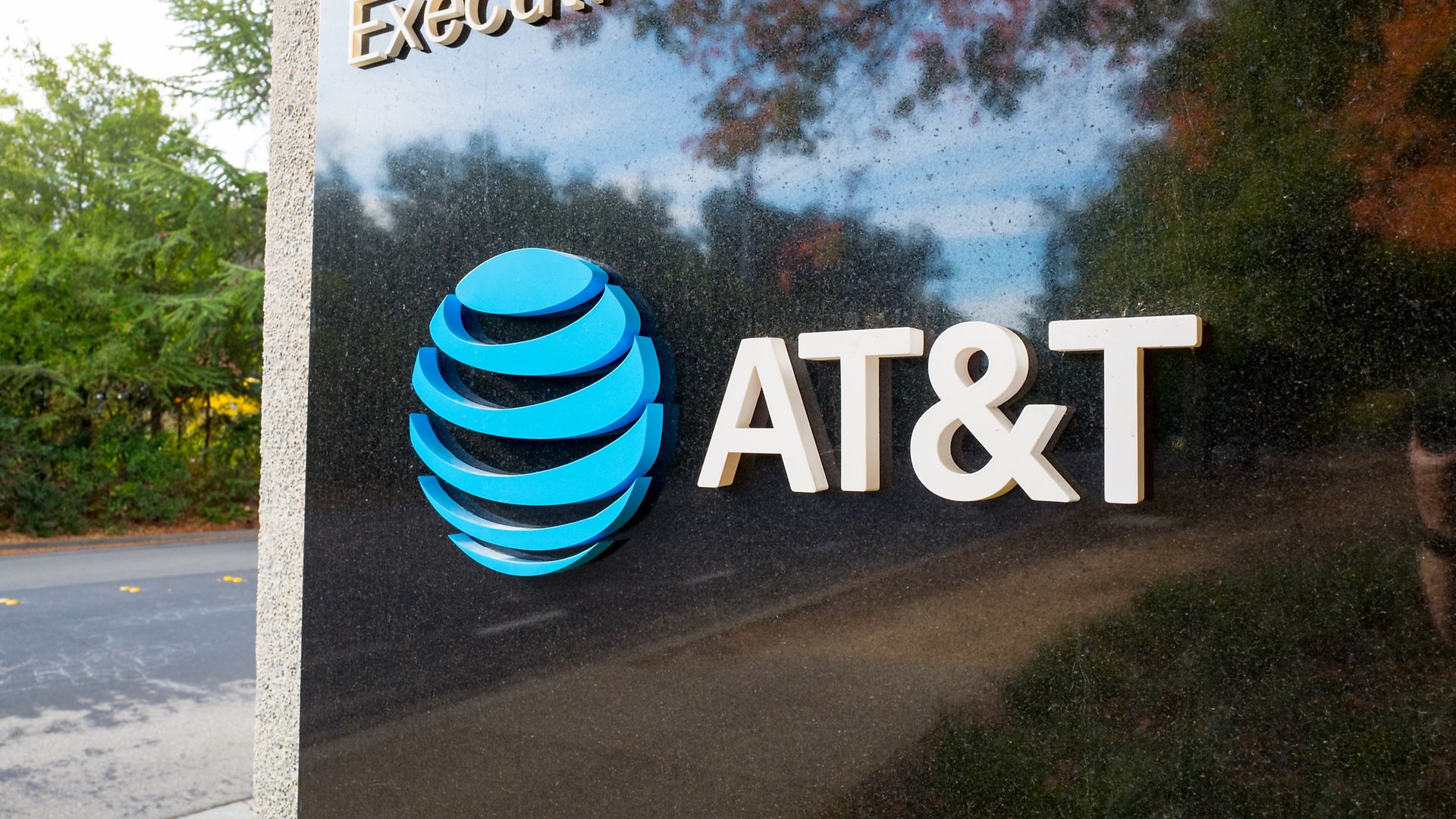 A sign with AT&T's logo