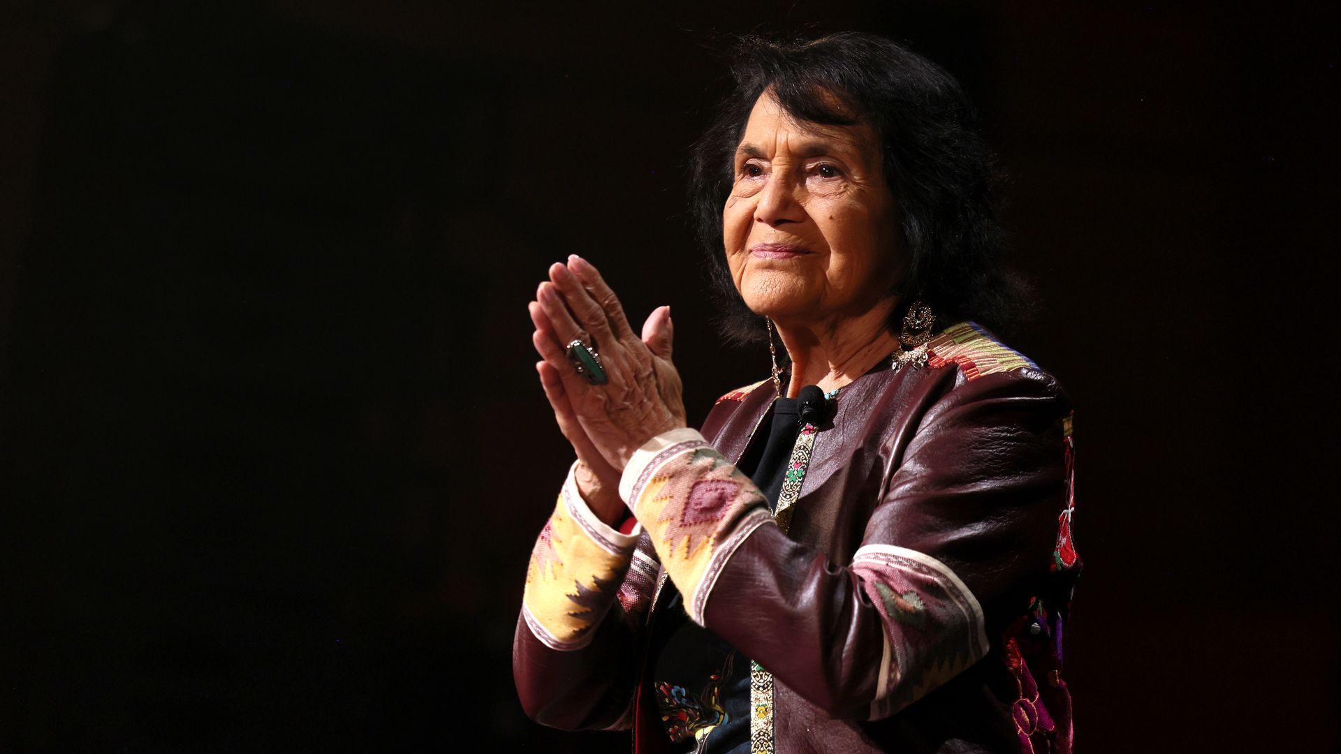 Dolores Huerta speaks onstage during the TIME100 Gala on April 23 in New York City. Photo: Jemal Countess/Getty Images for TIME