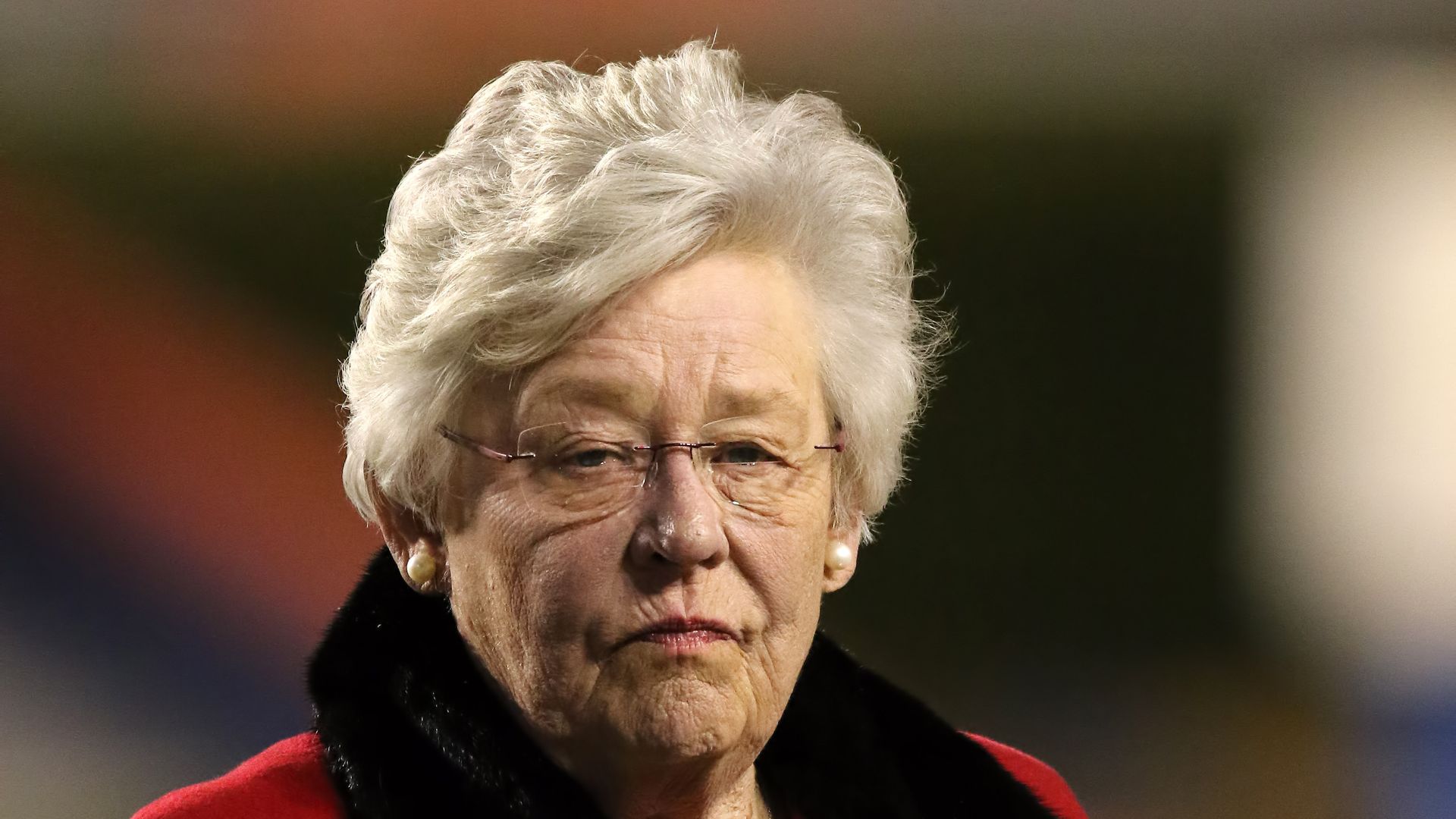 Alabama Governor Kay Ivey is presented with an award at the Alabama 7A State Championship game between the Thompson Warriors and Central-Phenix City Red Devils on December 4, 2019 at Jordan-Hare Stadium in Auburn, Alabama.