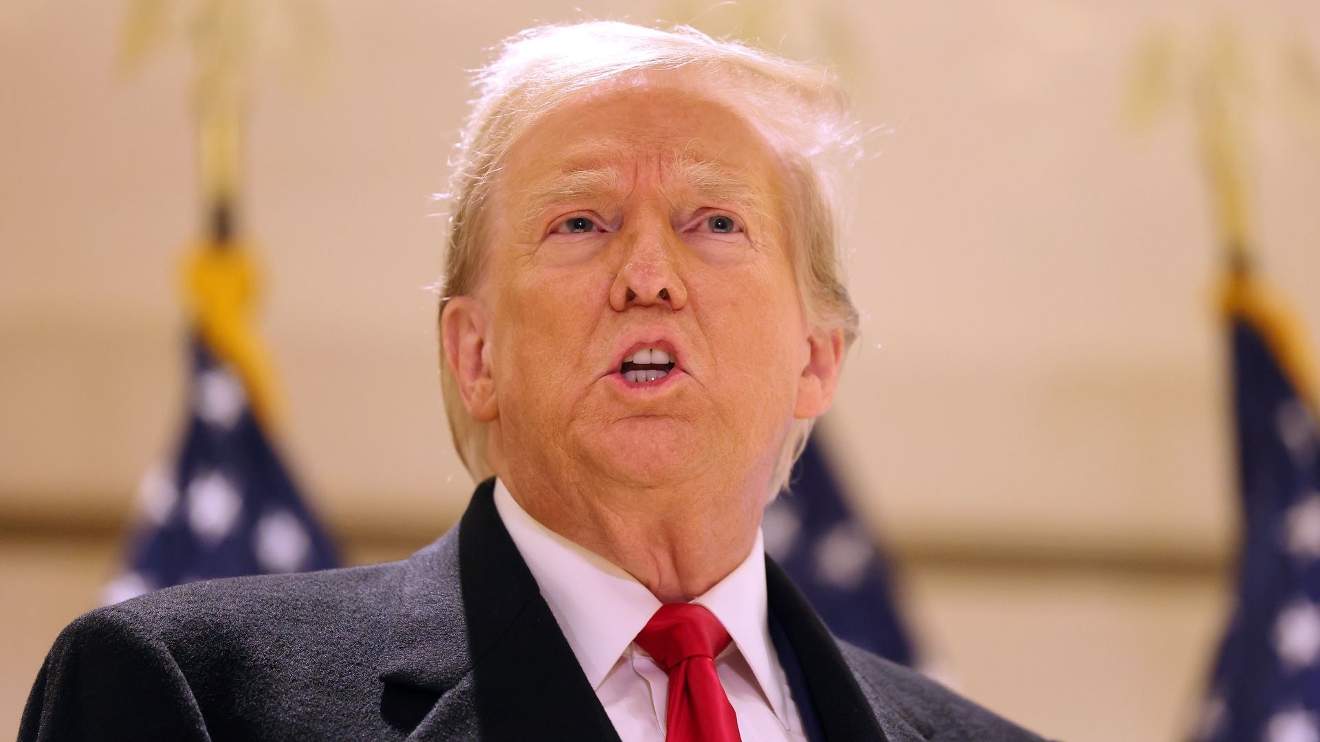 Former President Donald Trump speaks during a press conference at 40 Wall Street after a pre-trial hearing on March 25, 2024 in New York City.