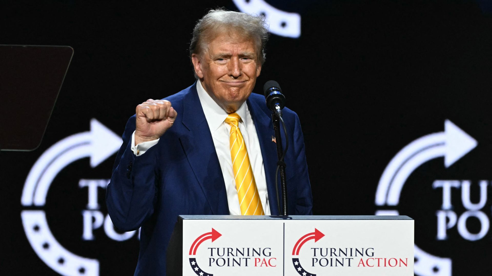 Former President Trump speaking in Phoenix on June 6.