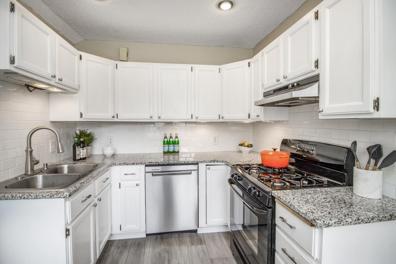 kitchen with white cabinetry