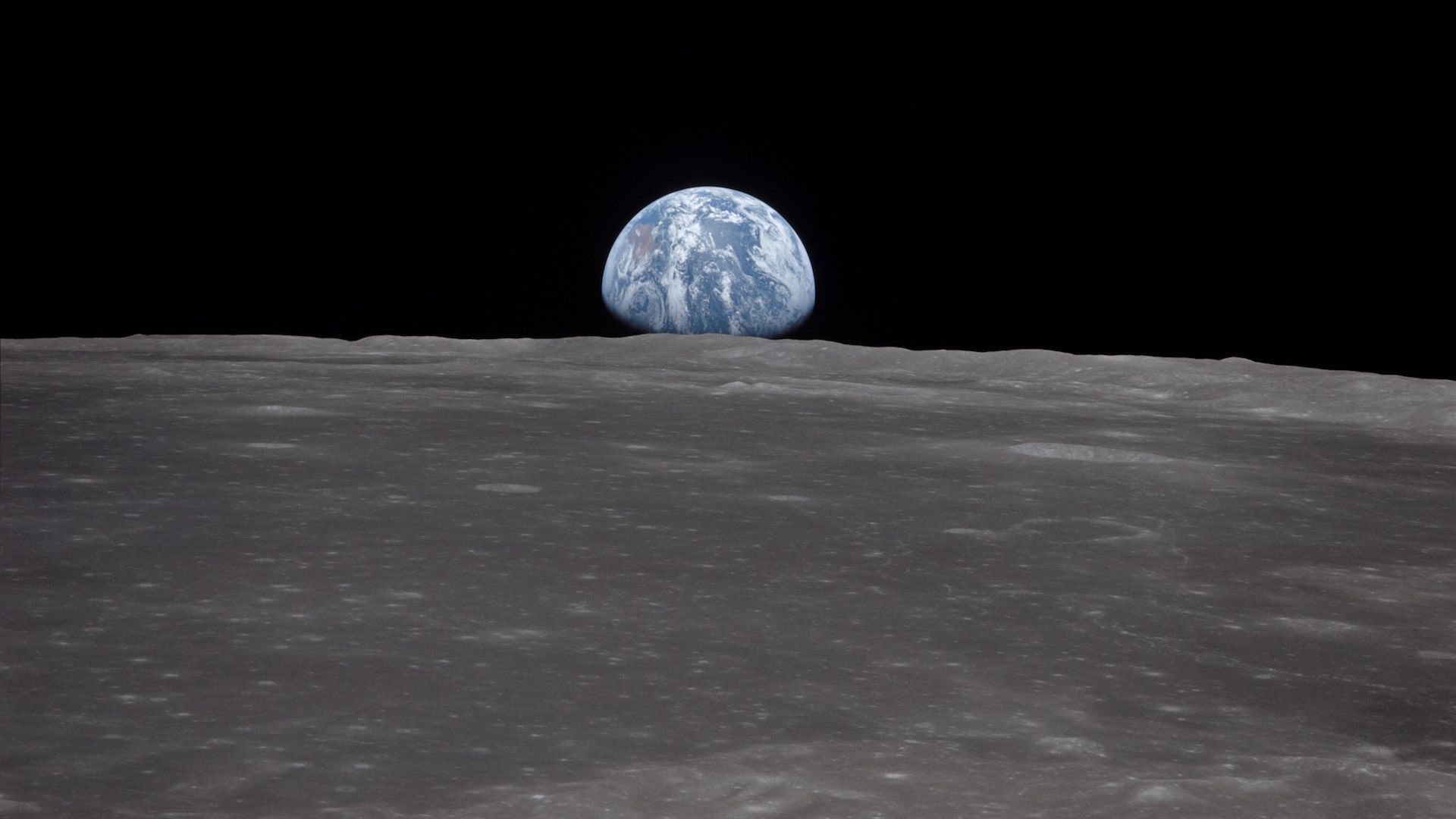 A view of earth from the moon
