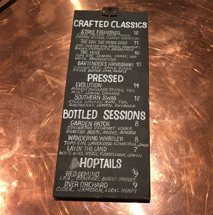 Stoke-bar-menu