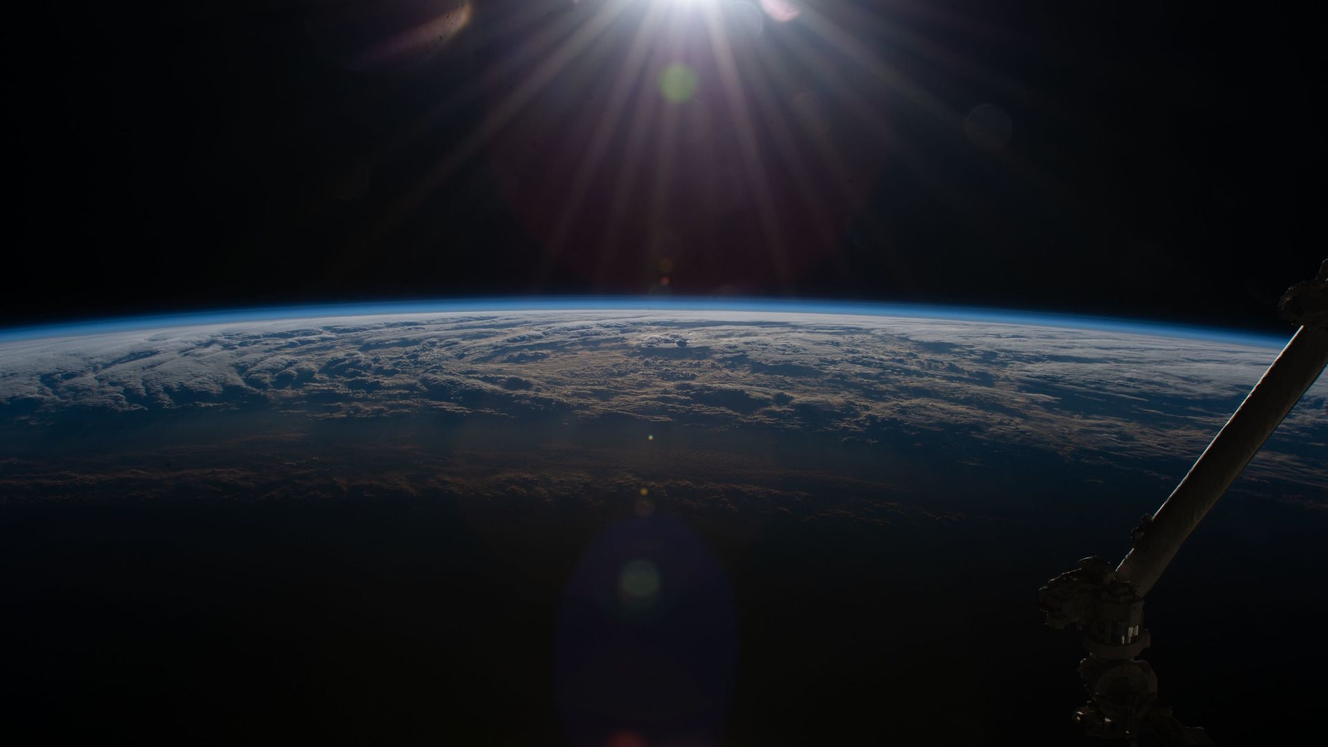 An orbital sunrise as seen from the International Space Station.