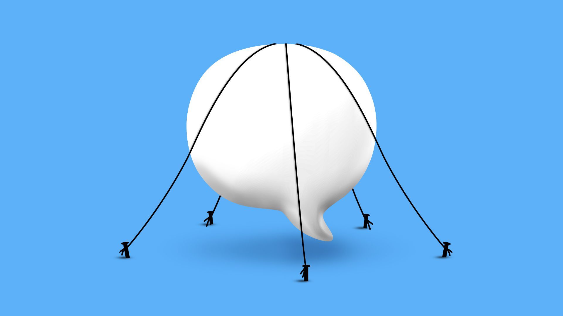 Illustration of a speech bubble staked into the ground.  