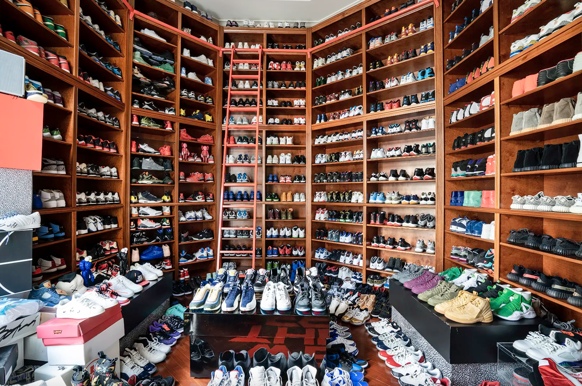DJ Khaled's old shoe closet. Credit: Become Legendary/ONE Sotheby's International Realty