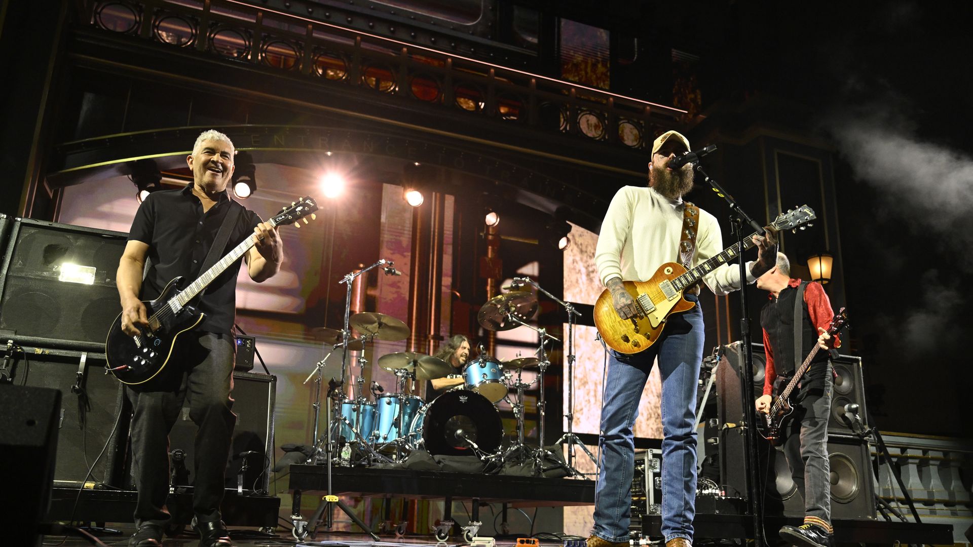 Nirvana featuring Post Malone performing at the SNL50 concert