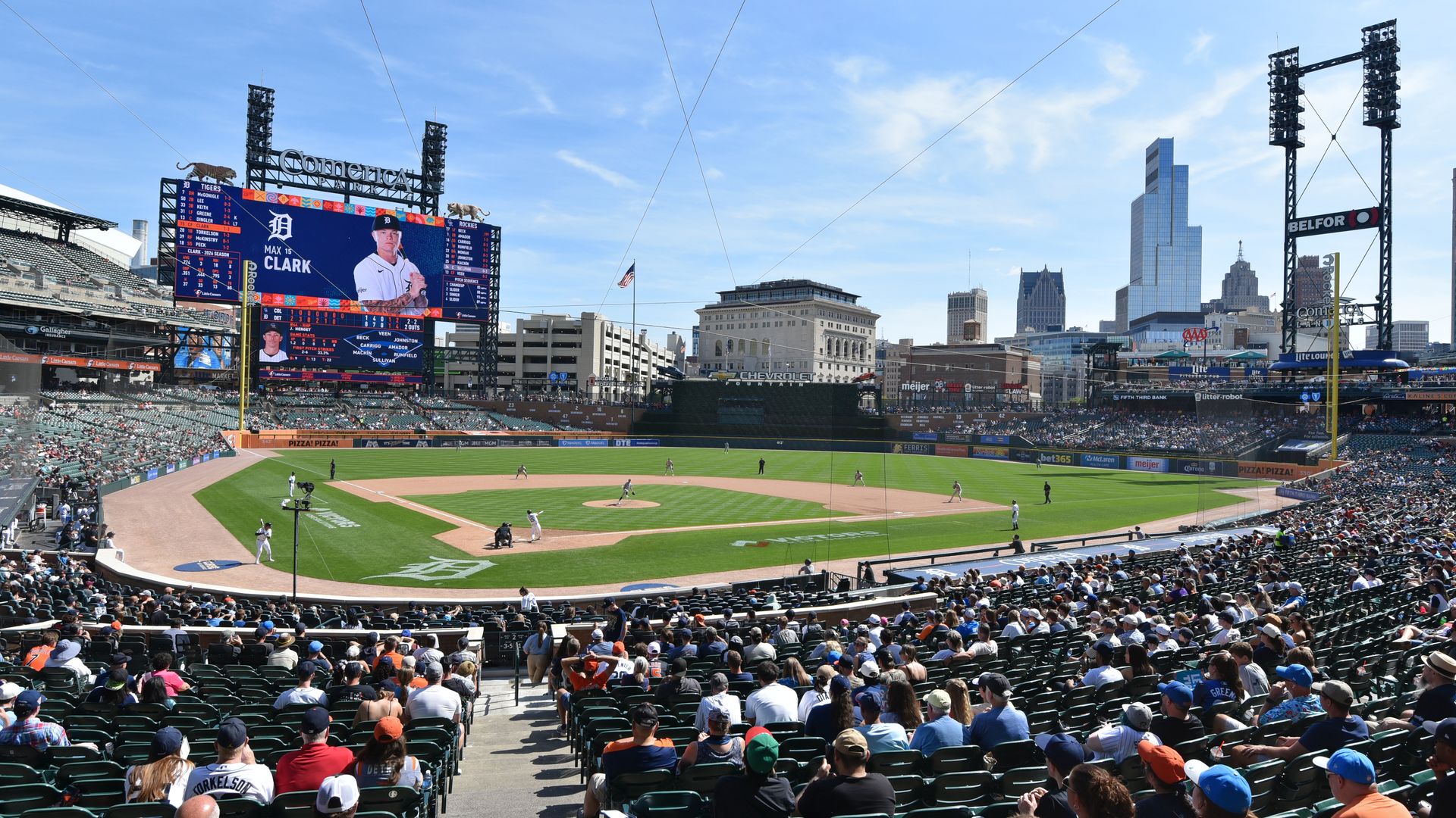 A wide-angle view of Comerica Park this month.