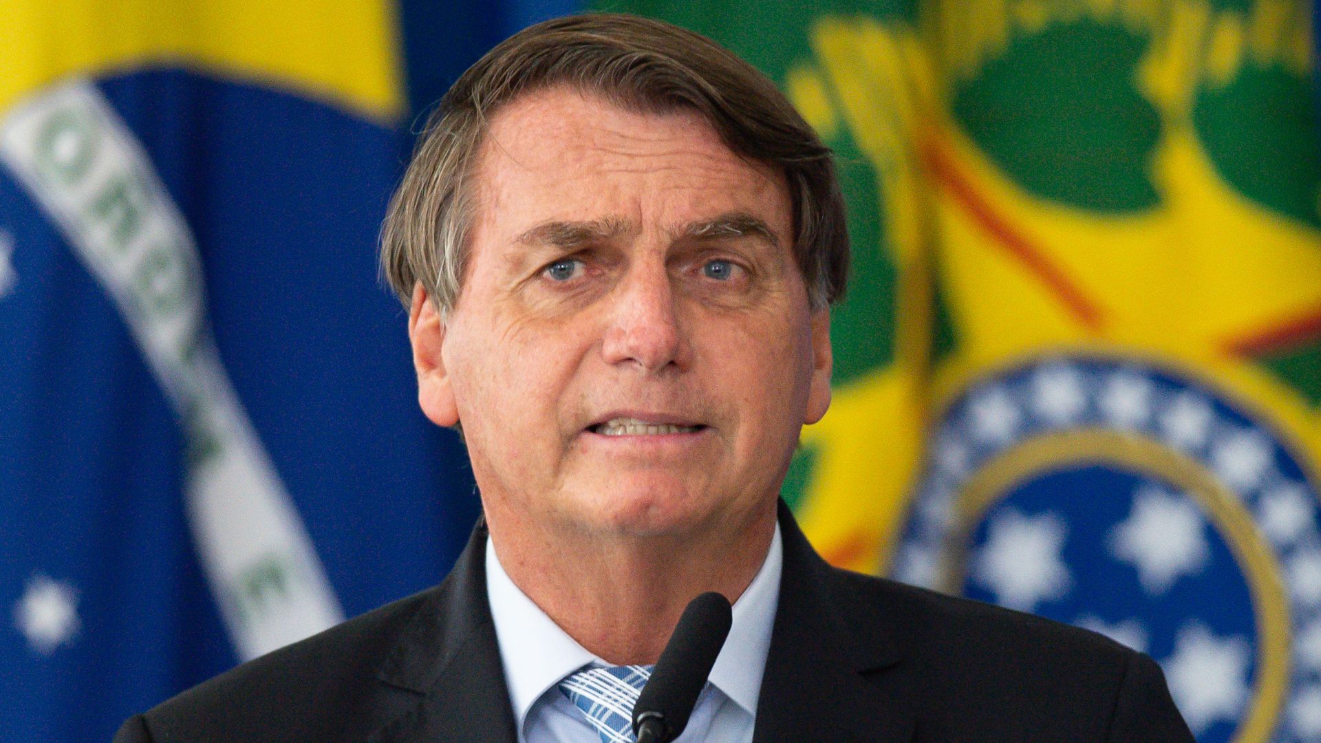 Jair Bolsonaro, Brazils president, speaks during a bill signing ceremony at the Planalto Palace in Brasilia, Brazil, on Wednesday, March 10