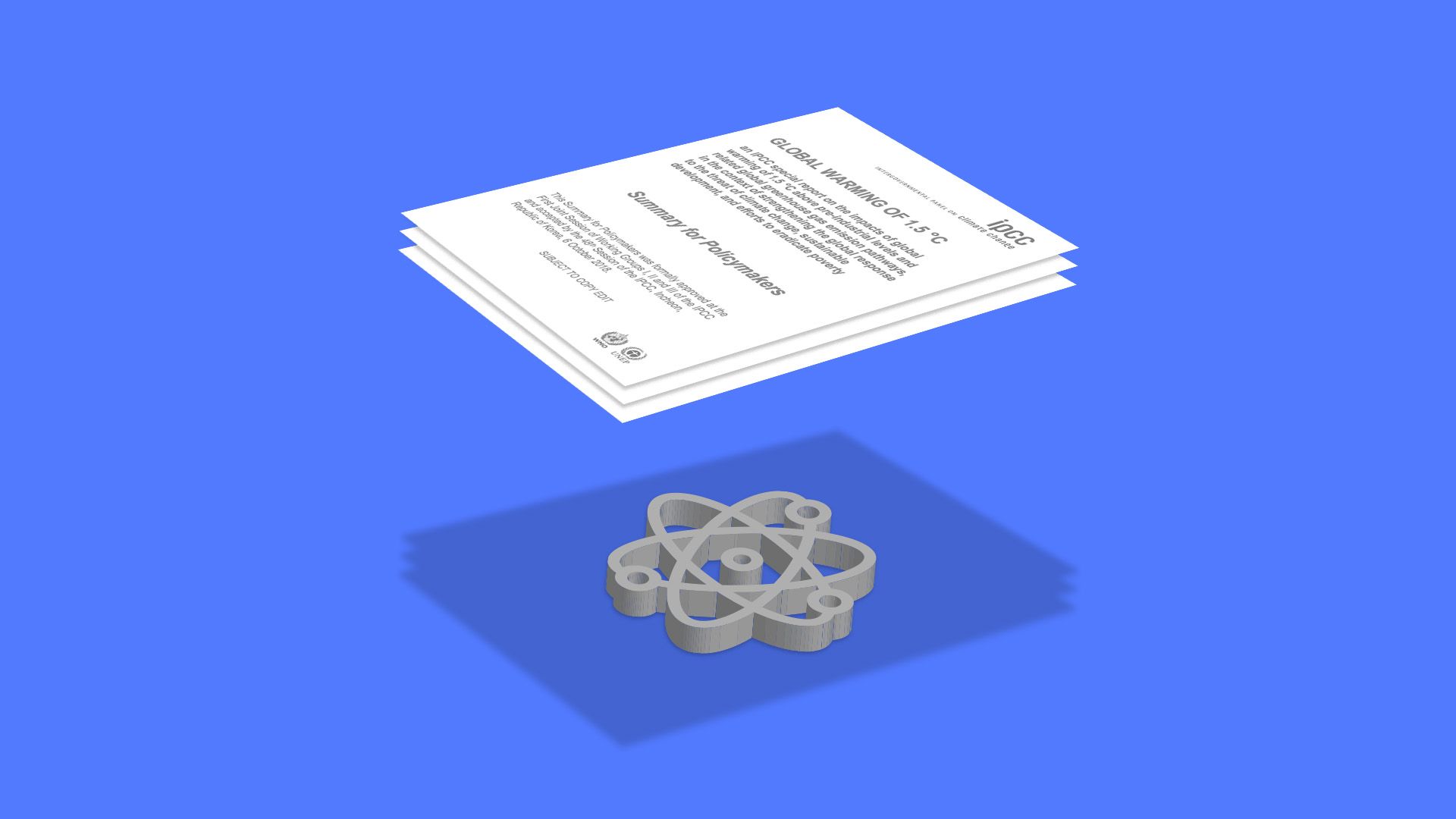 Illustration for story about allegations that a key U.N. science report is anti-nuclear power