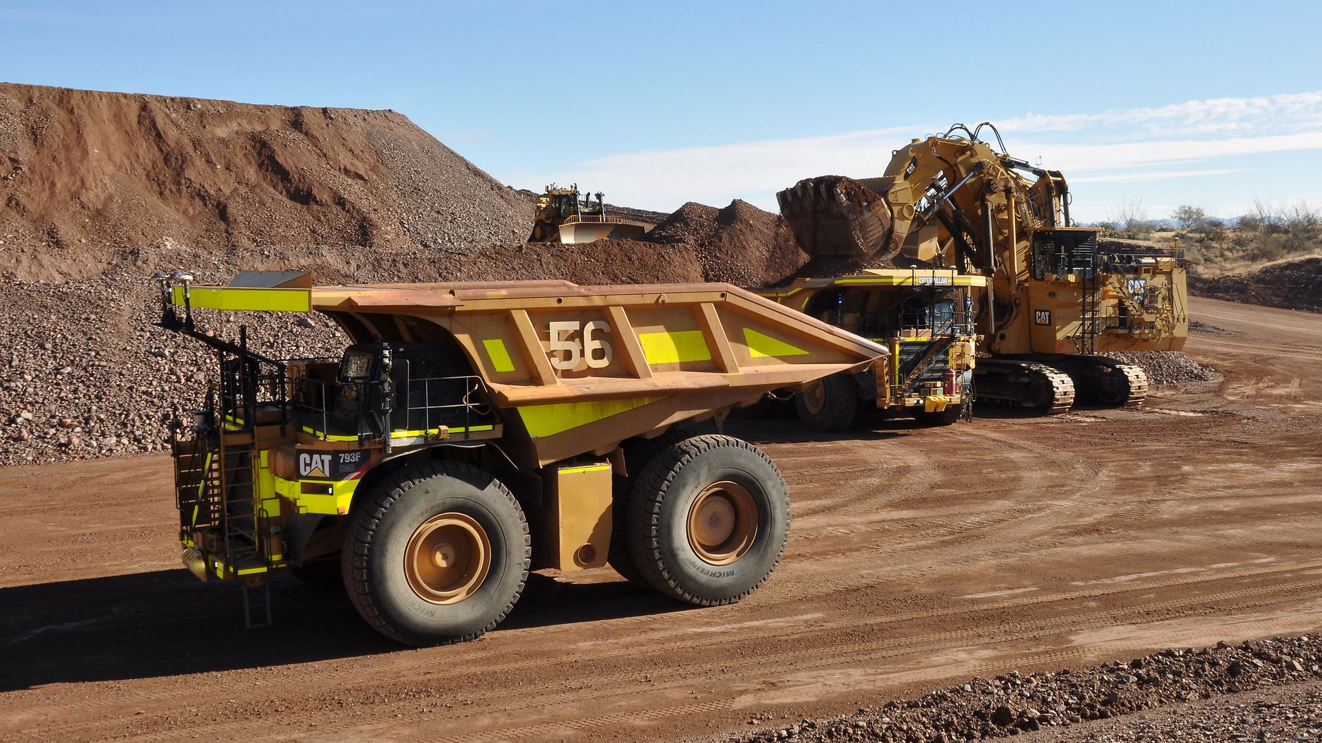an autonomous mining truck at a sandpit