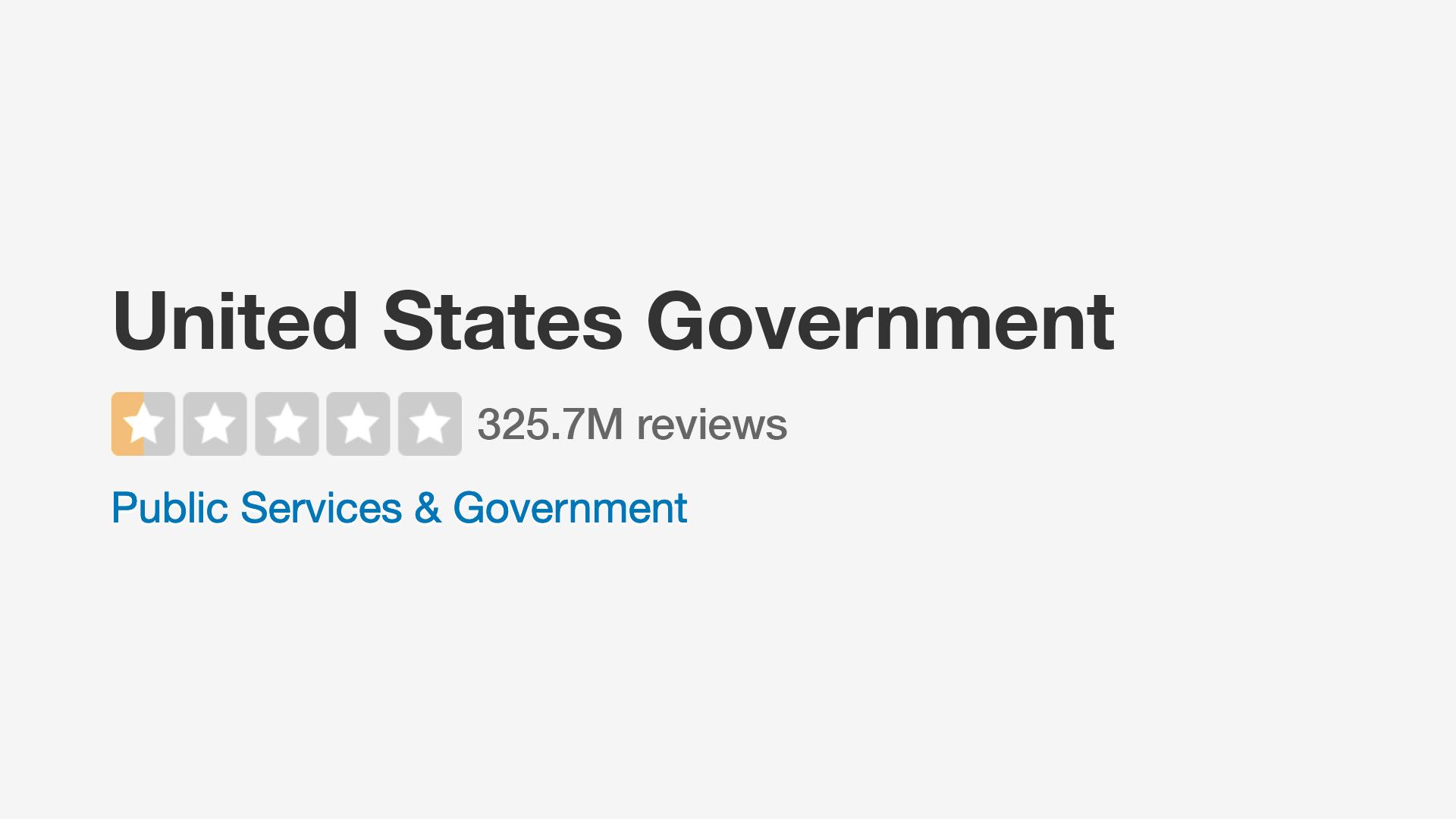 Illustration of the U.S. government with only half a star on Yelp