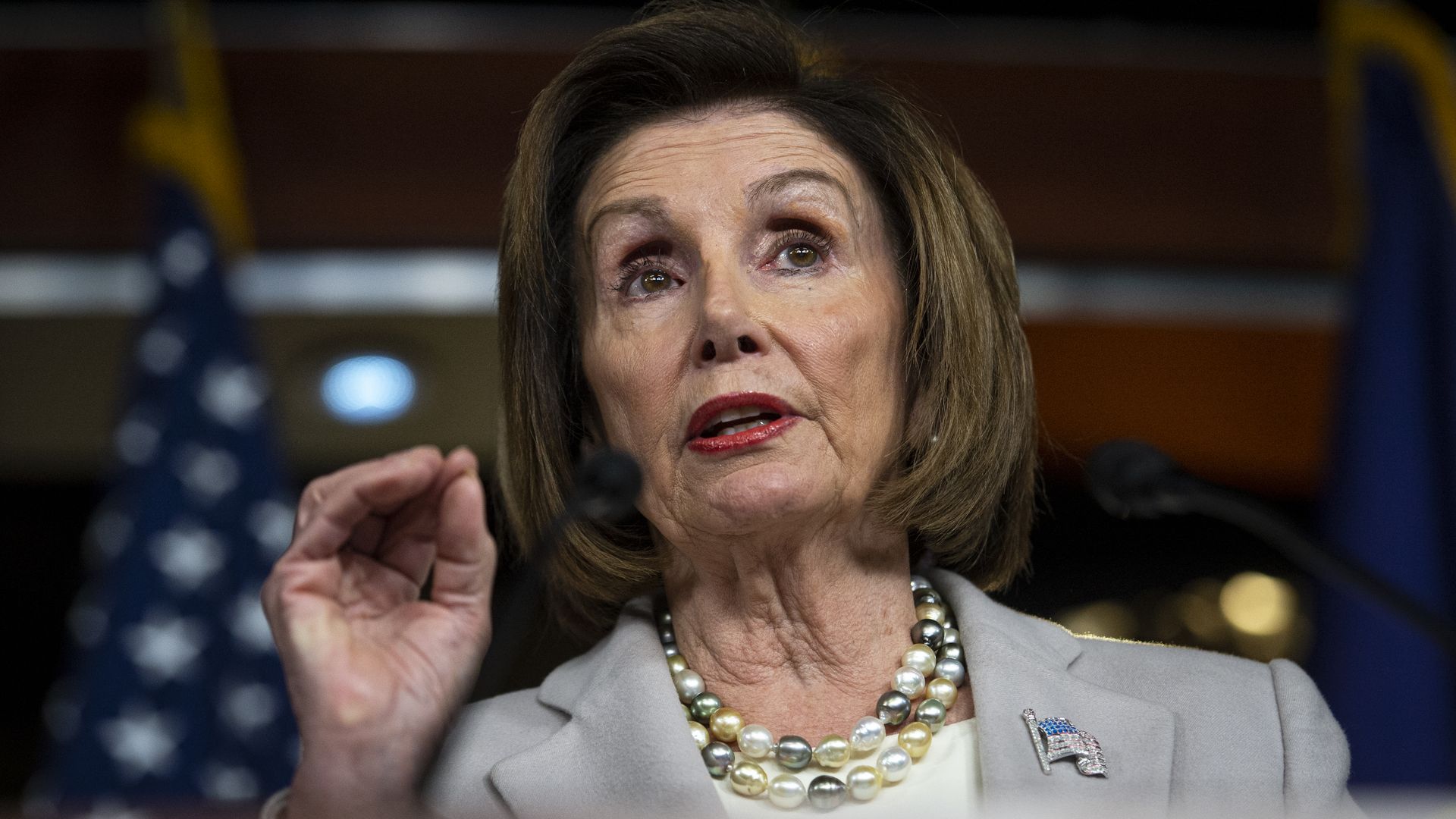 House Speaker Nancy Pelosi of Calif., speaks during a news conference on Capitol Hill in Washington on Thursday, Oct. 17