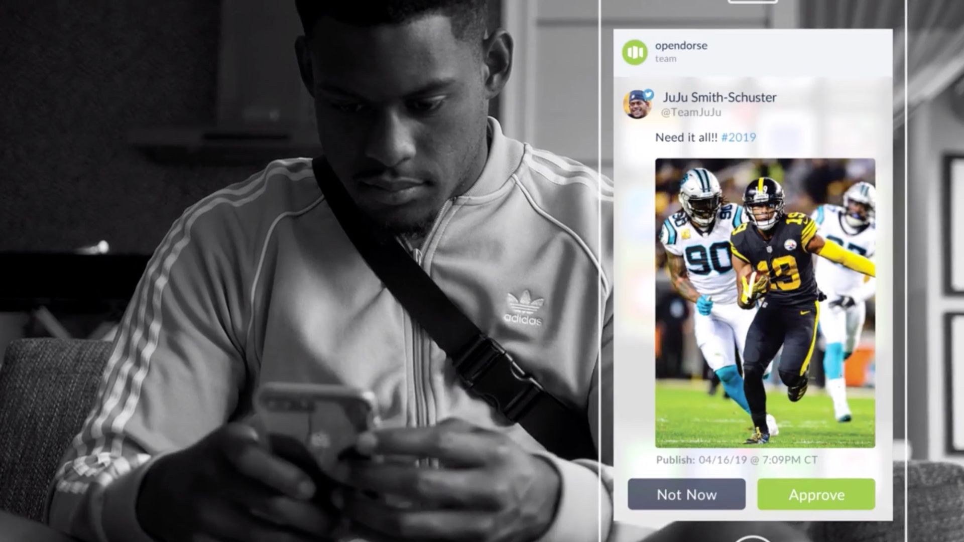 Juju Smith-Schuster using Opendorse