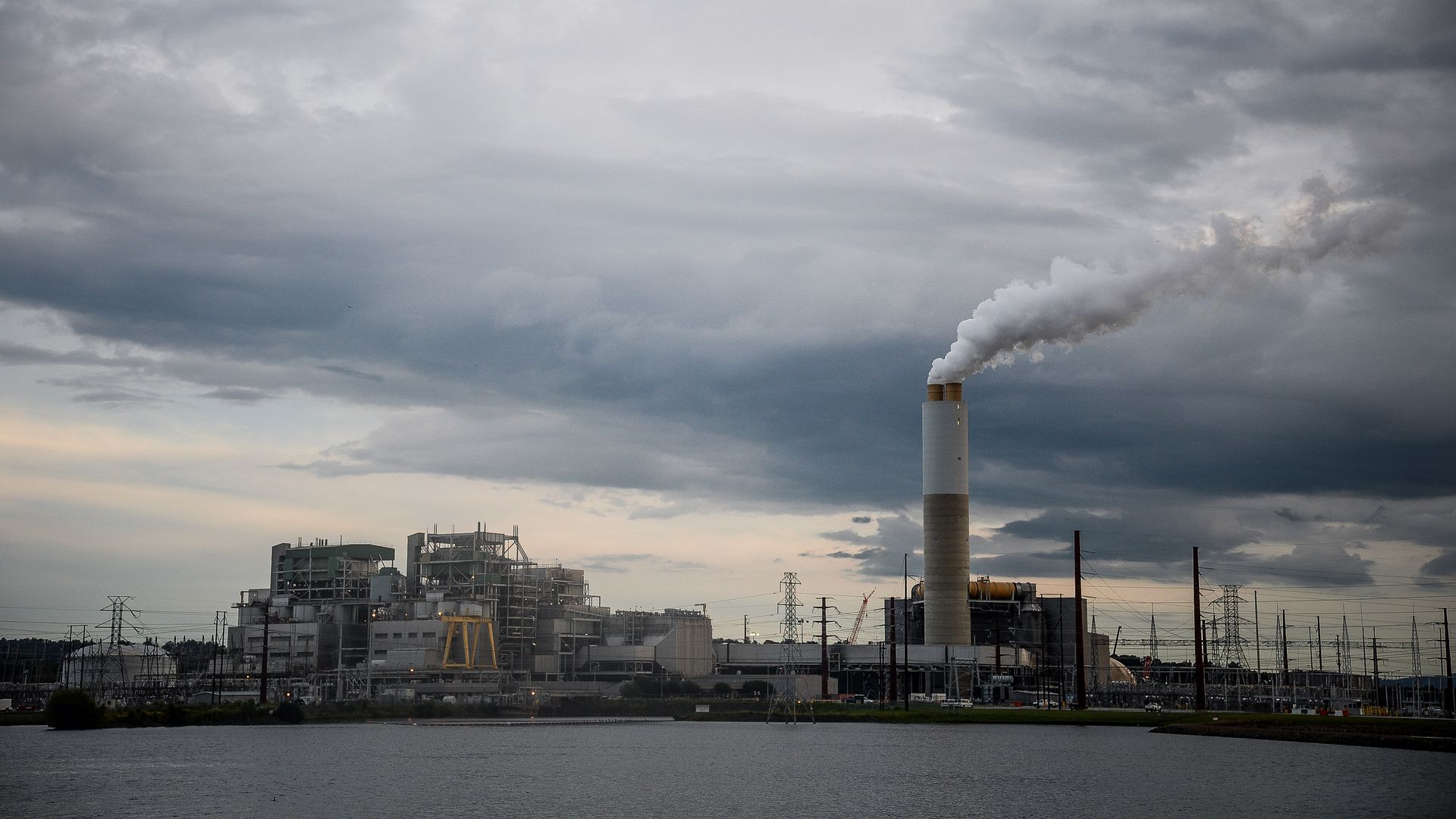 Emissions rise from the Duke Energy coal-fired Asheville Power Plant ahead of Hurricane Florence in 2018