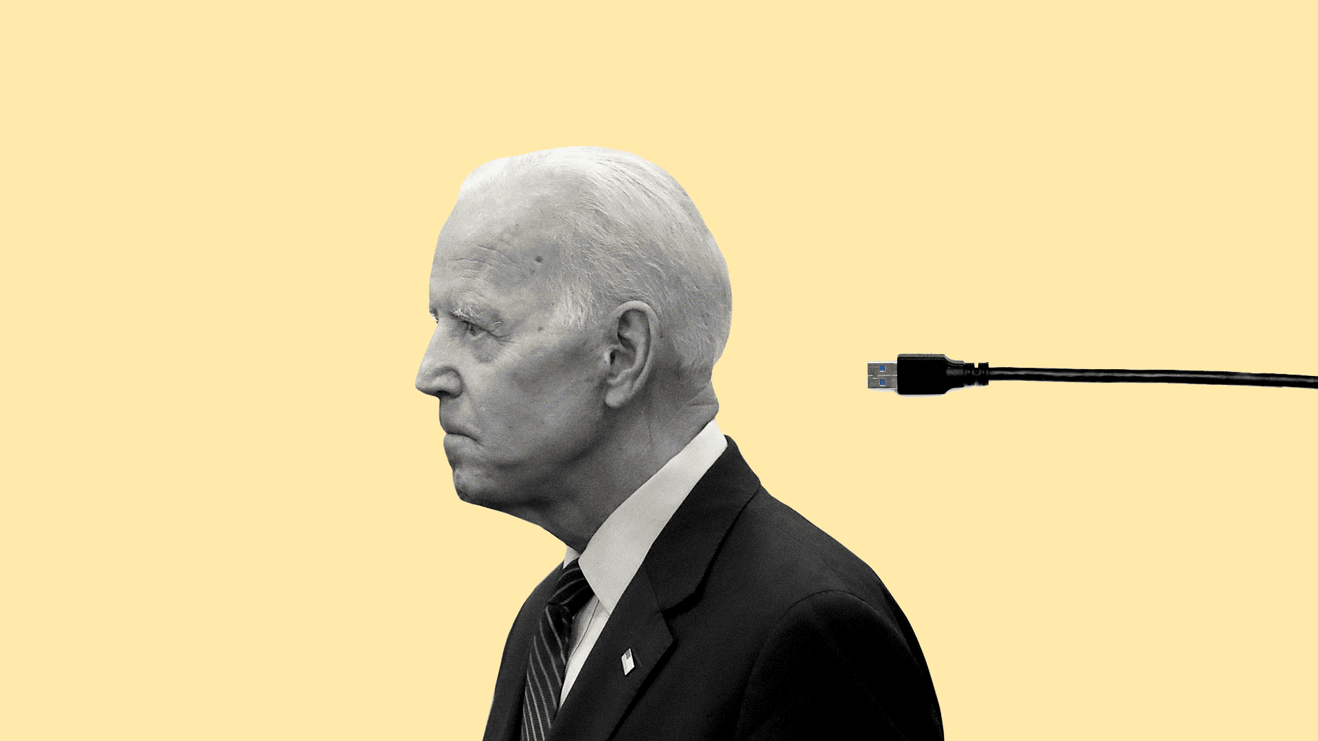Illustration of Biden being "charged"