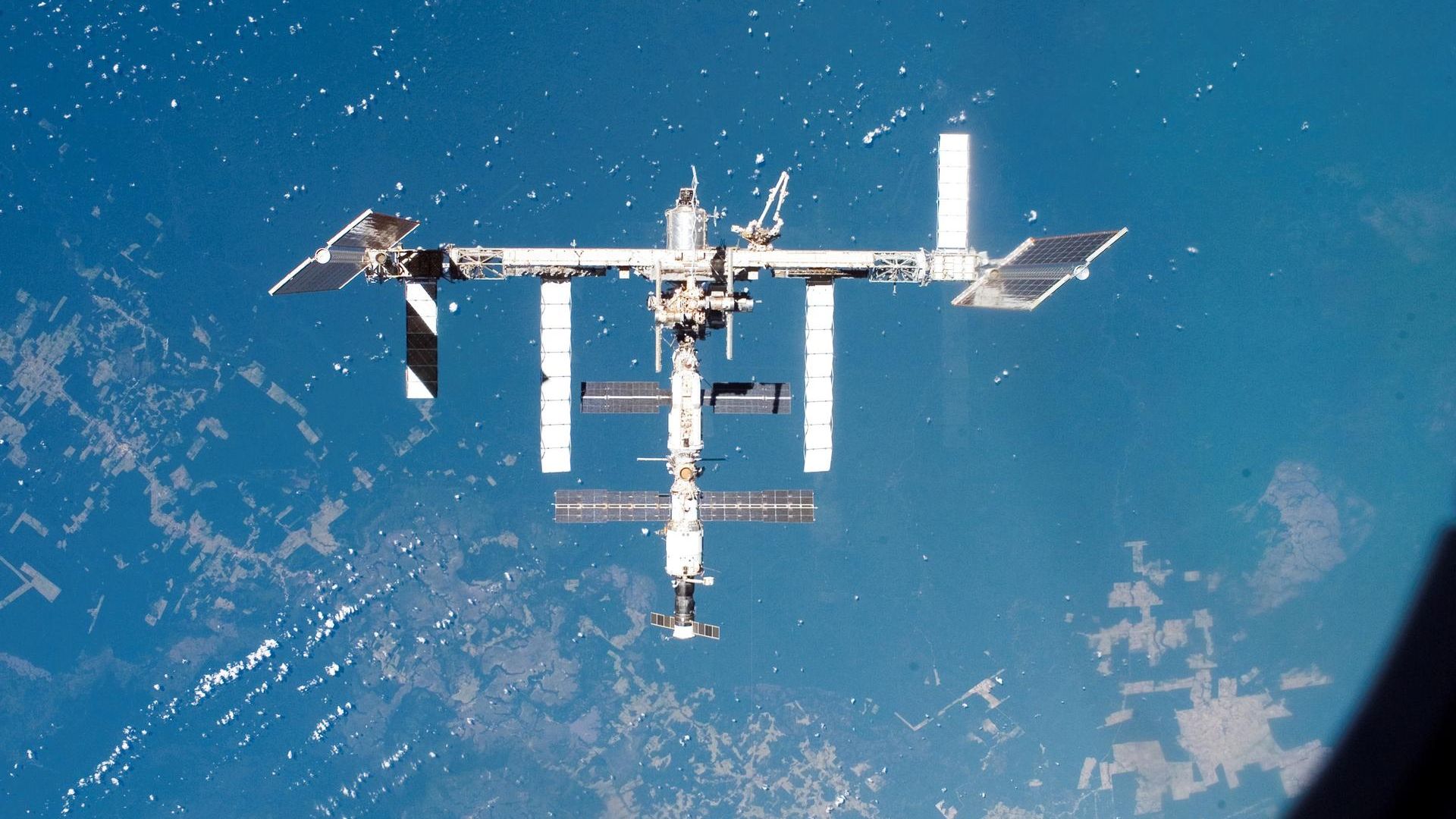 The International Space Station as seen above Earth