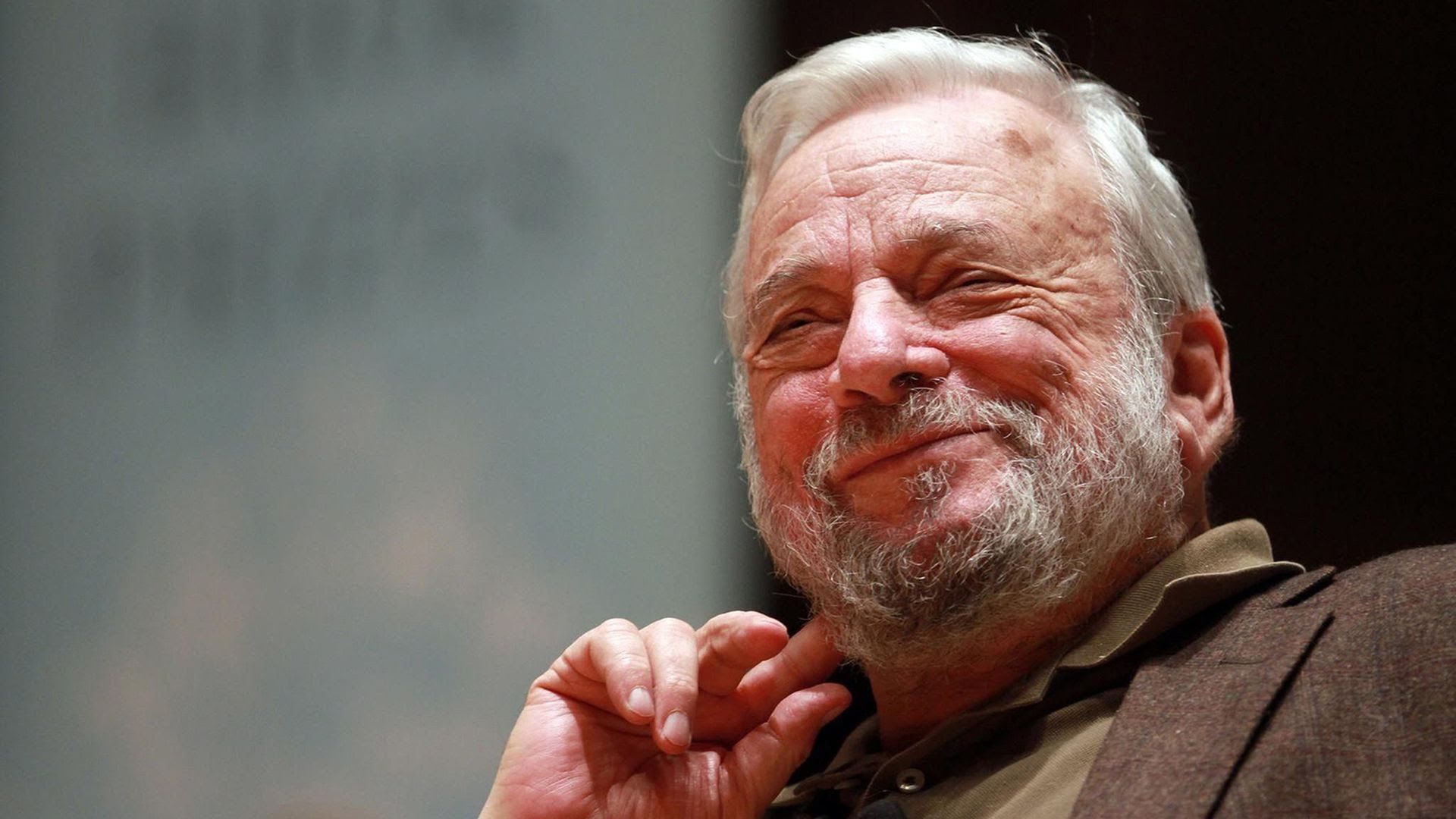Stephen Sondheim smiling on stage