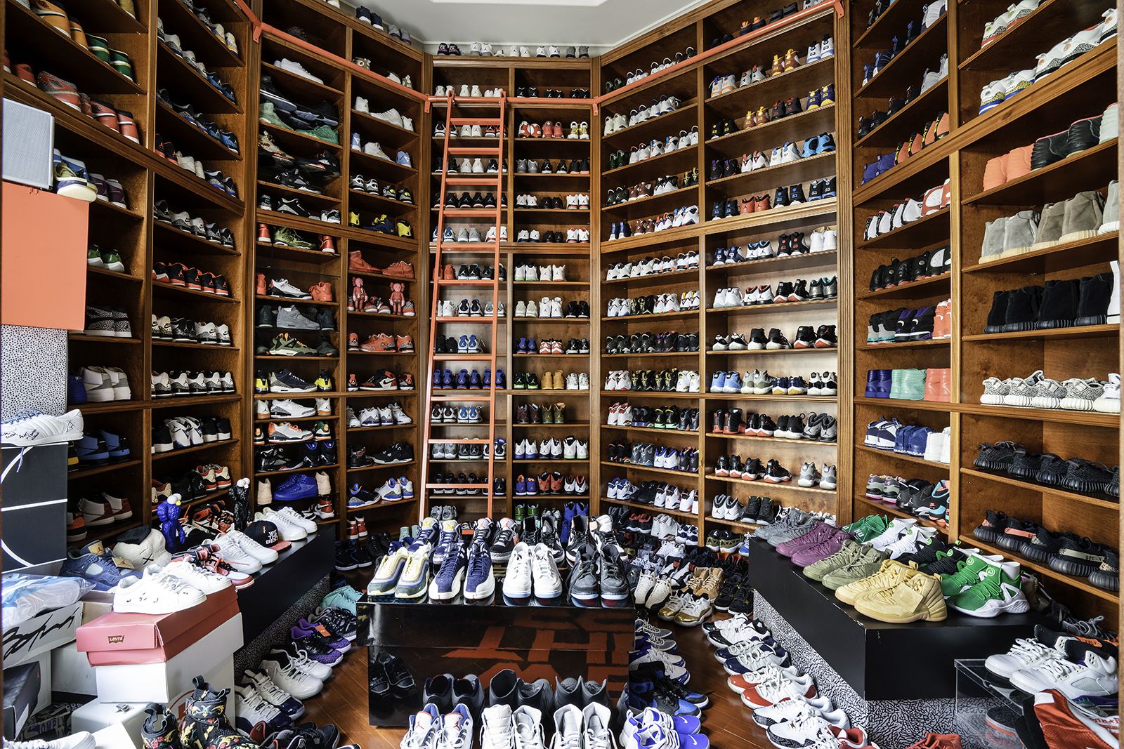 A large shoe closet formerly belonging to DJ Khaled