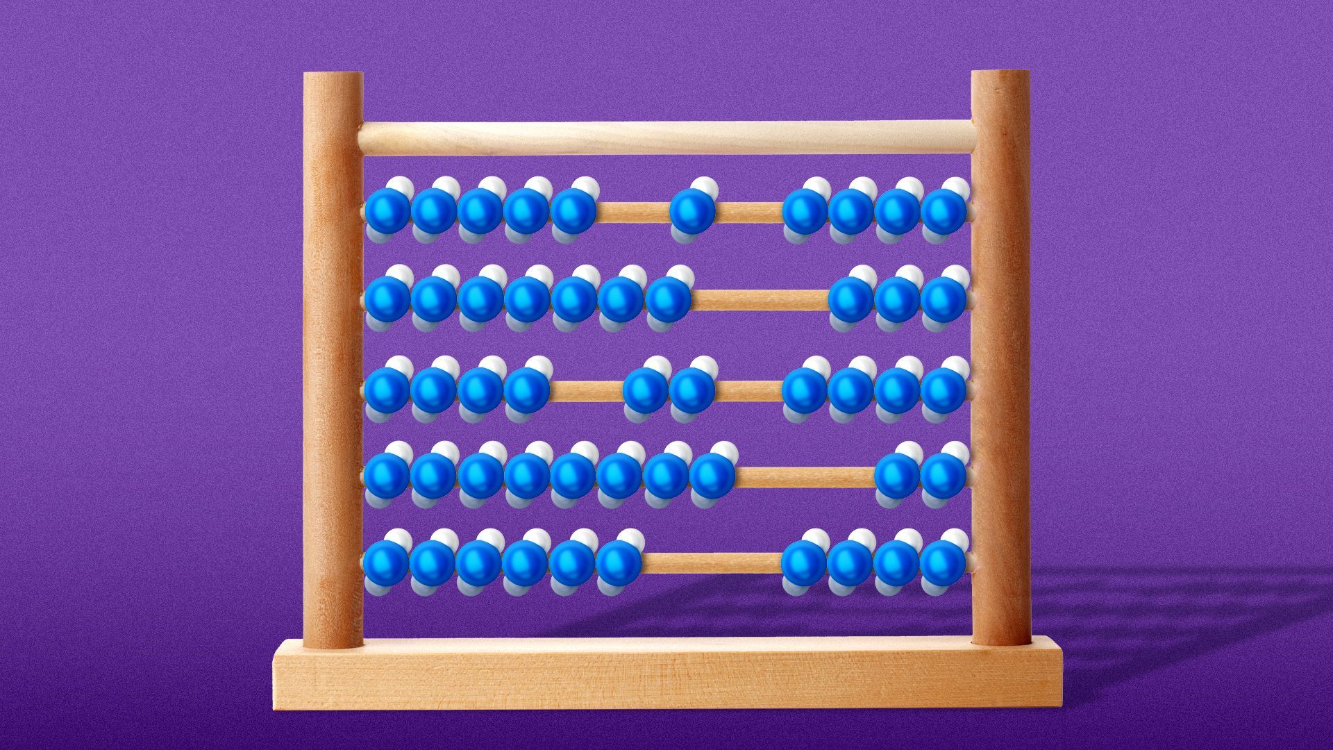 Illustration of an abacus with beads made from CO2 molecules.