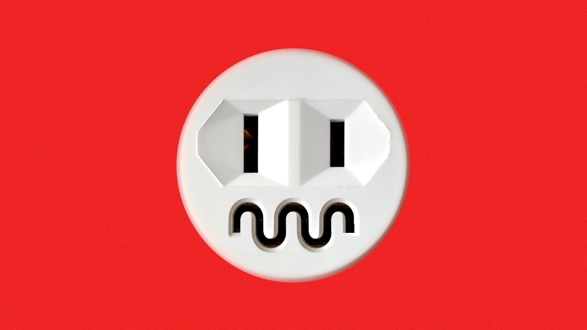 Illustration of an outlet making an uncertain face