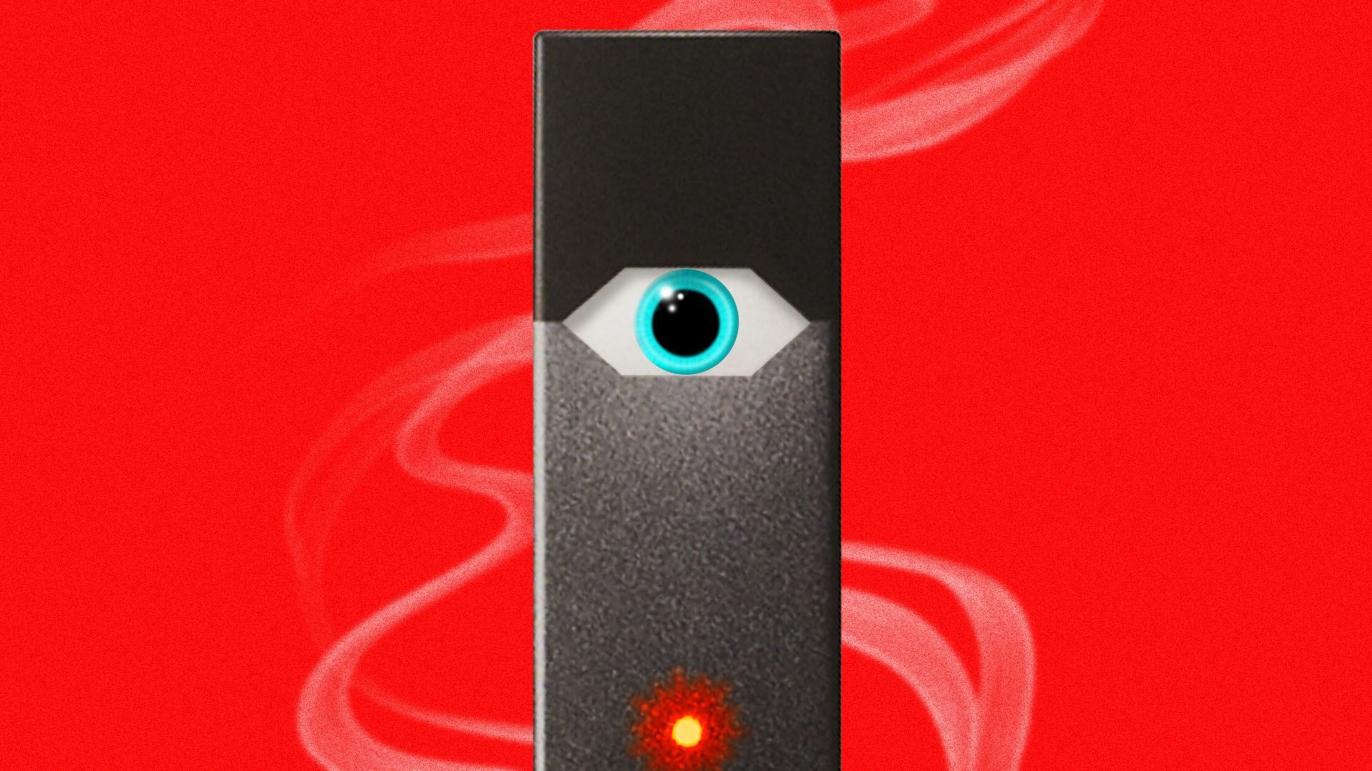 Illustration of a juul device with an eyeball