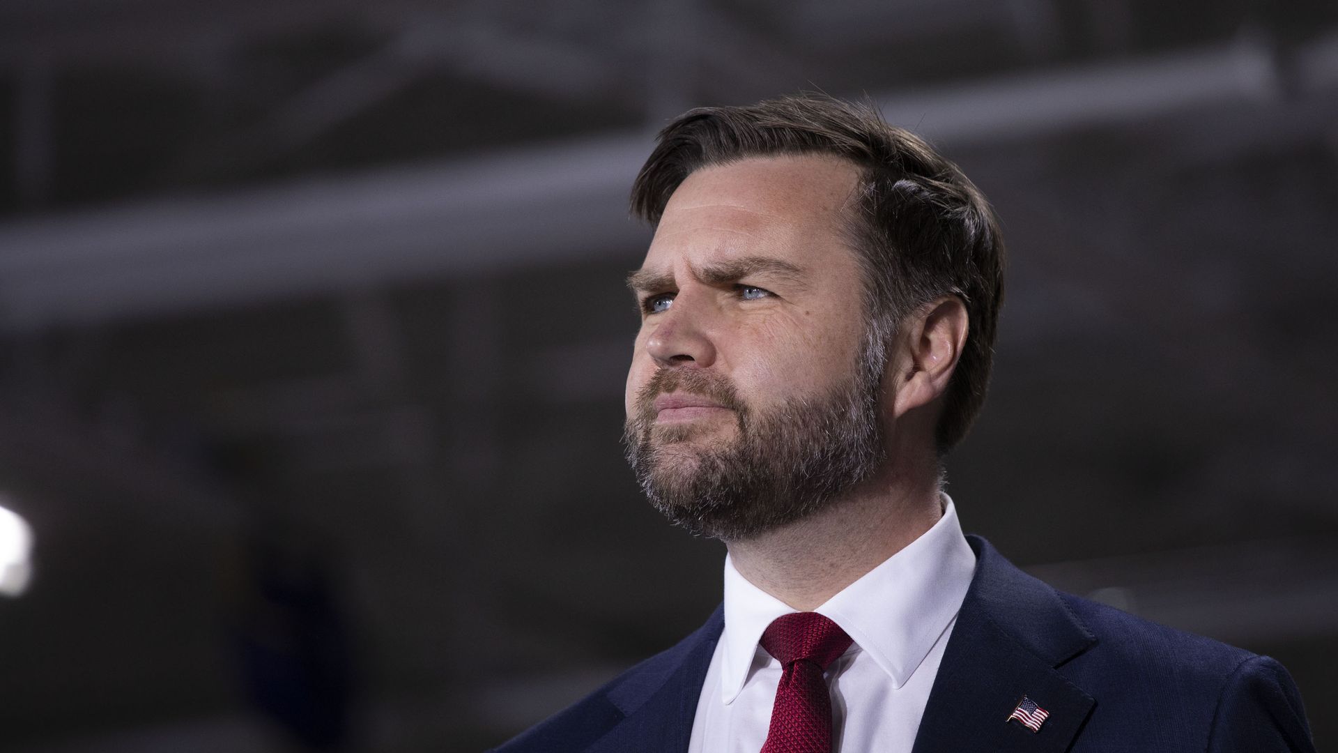 Vice President Vance speaks onstage at Engineering Design Services, Inc. on March 18 in Auburn Hills, Michigan.