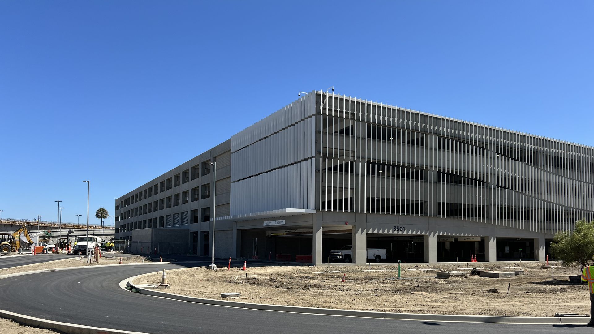 The front entrance to the Terminal 1 Parking Plaza at San Diego International Airport.