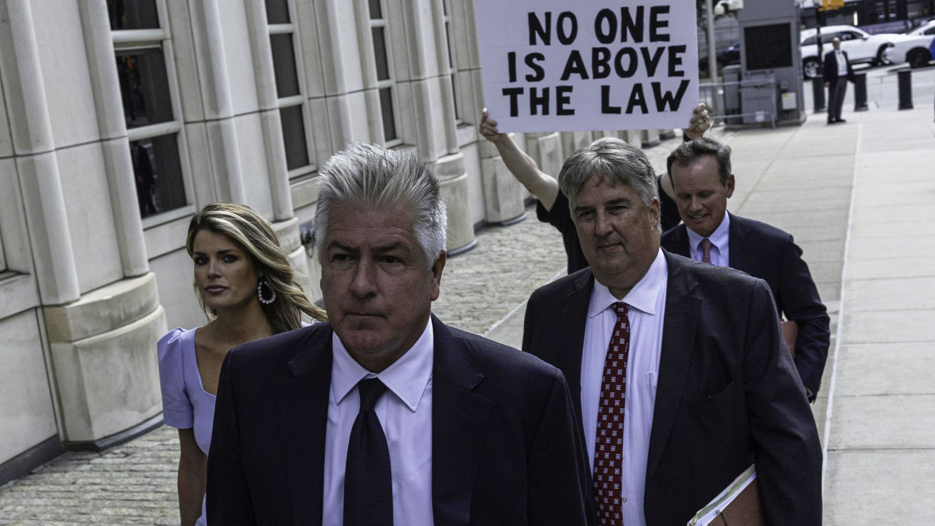 Trump's legal team walking into courthouse