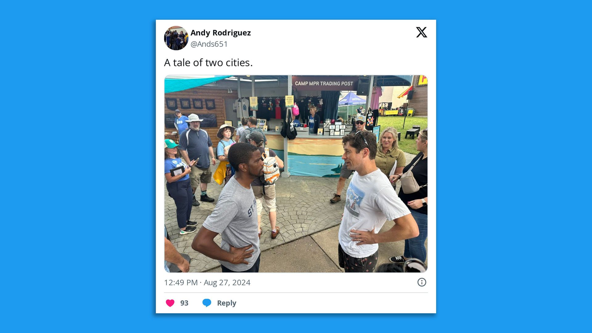 Mayors Melvin Carter and Jacob Frey facing one another with hands on their hips
