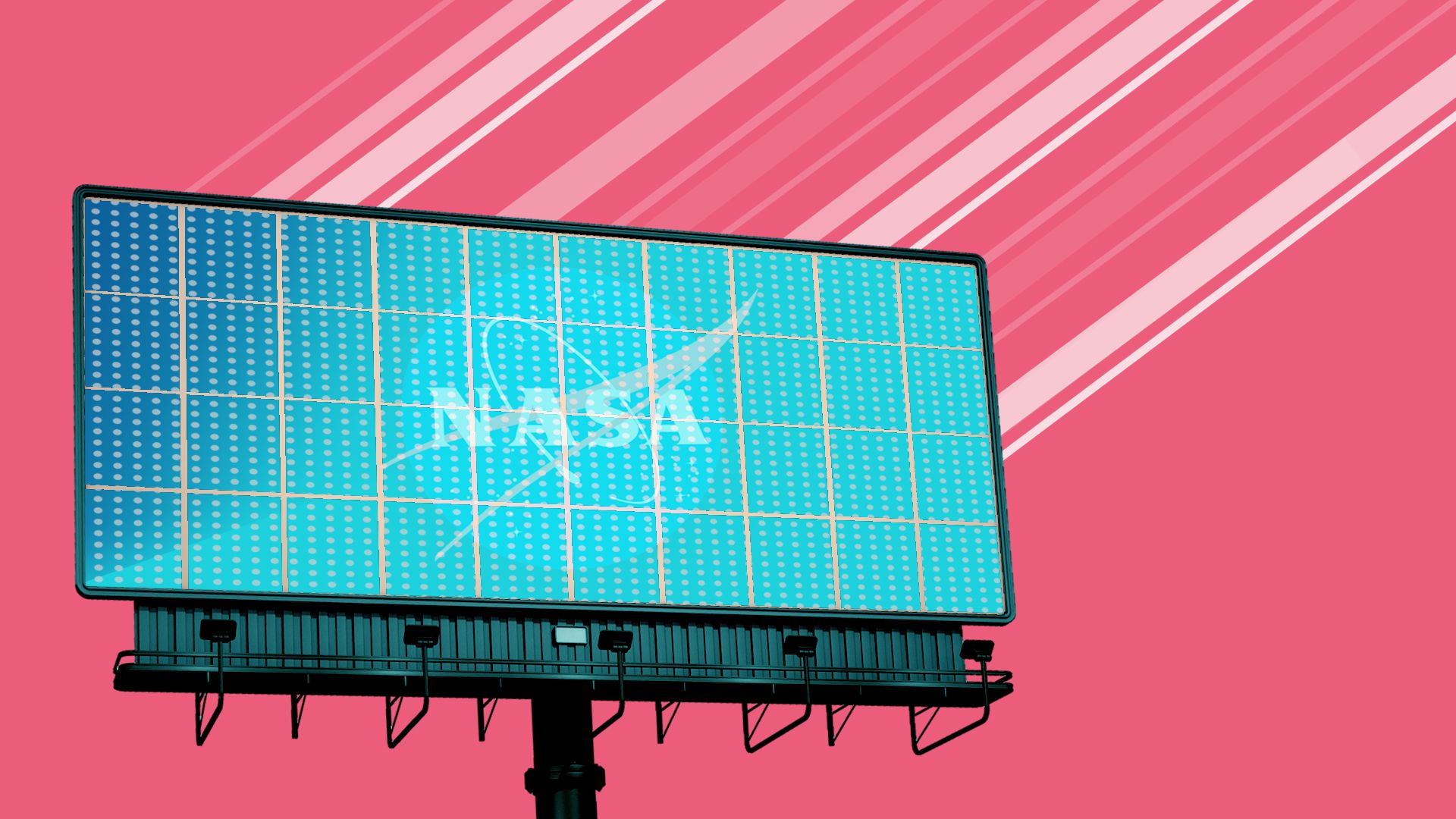 Illustration of billboard with NASA logo