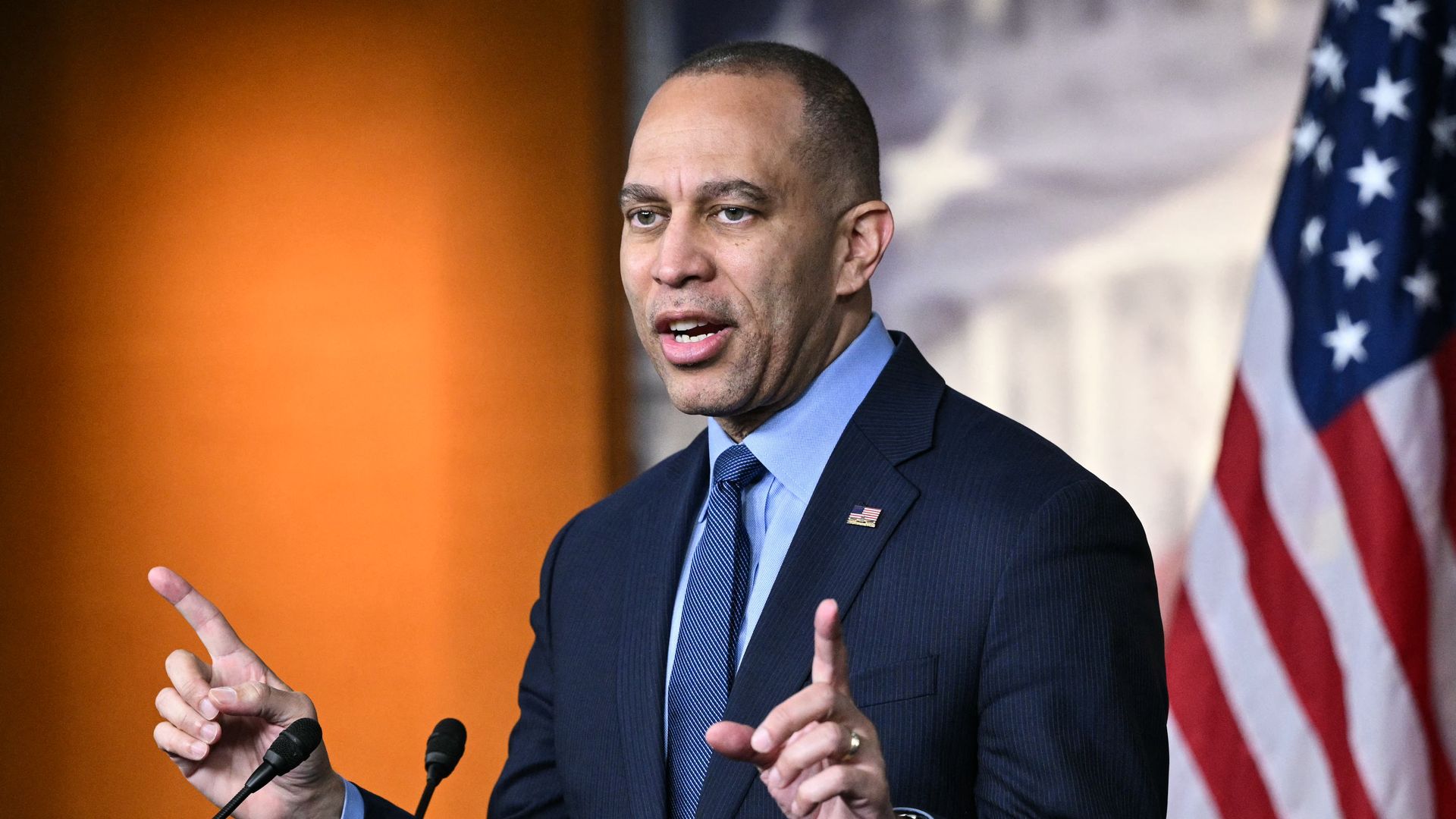House Minority Leader Hakeem Jeffries speaks at a press conference on Capitol Hill on March 3.