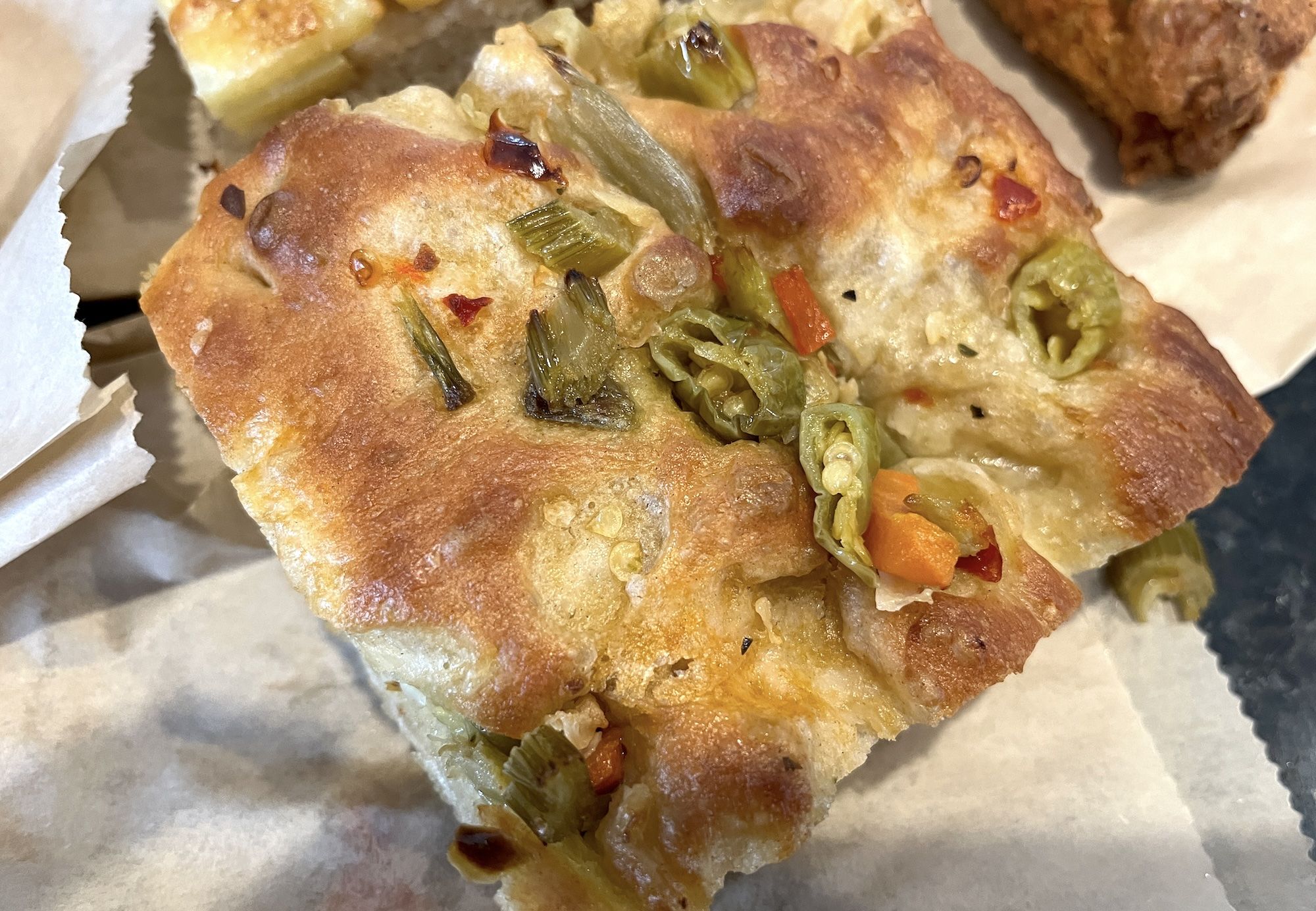 Focaccia with giardiniera