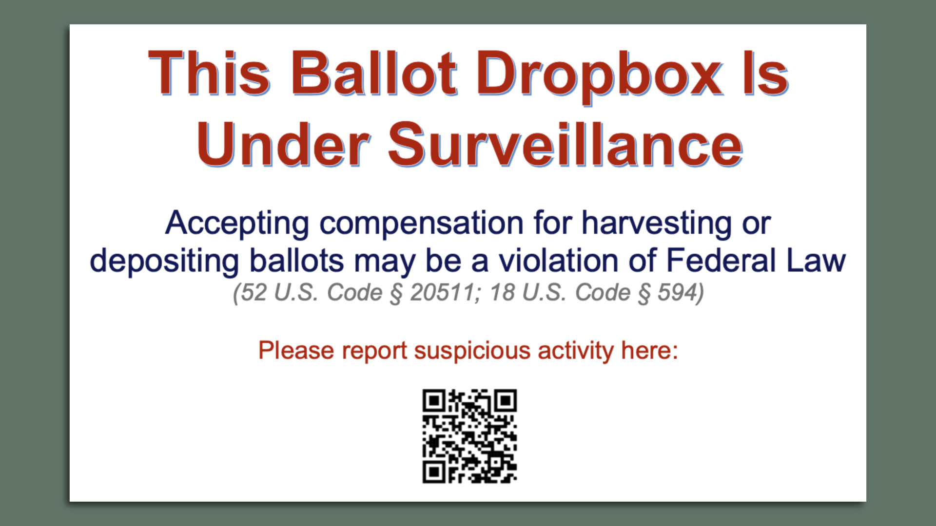 Ballot dropbox under surveillance