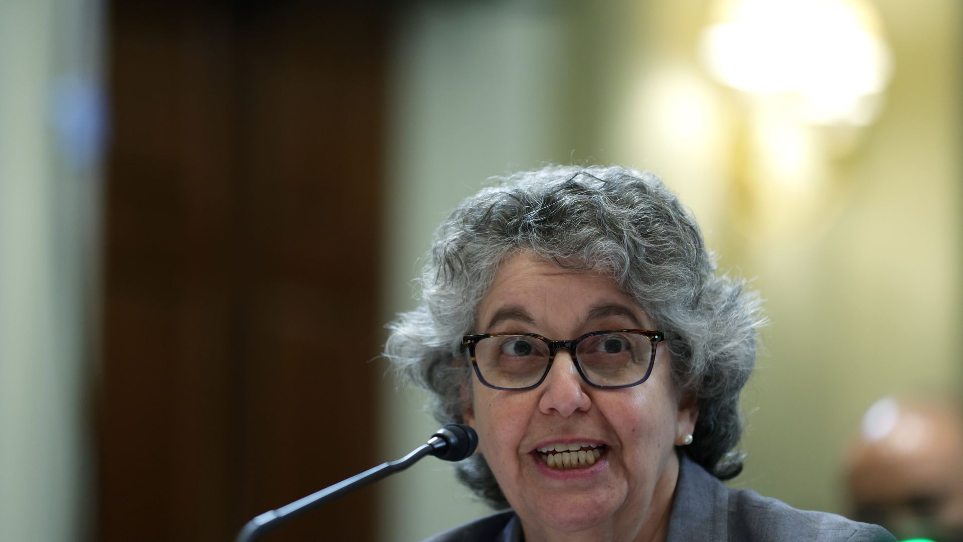 Federal Election Commission Commissioner Ellen Weintraub testifies during a hearing before House Administration Committee at Longworth House Office Building on Capitol Hill on September 20, 2023 in Washington, DC. 
