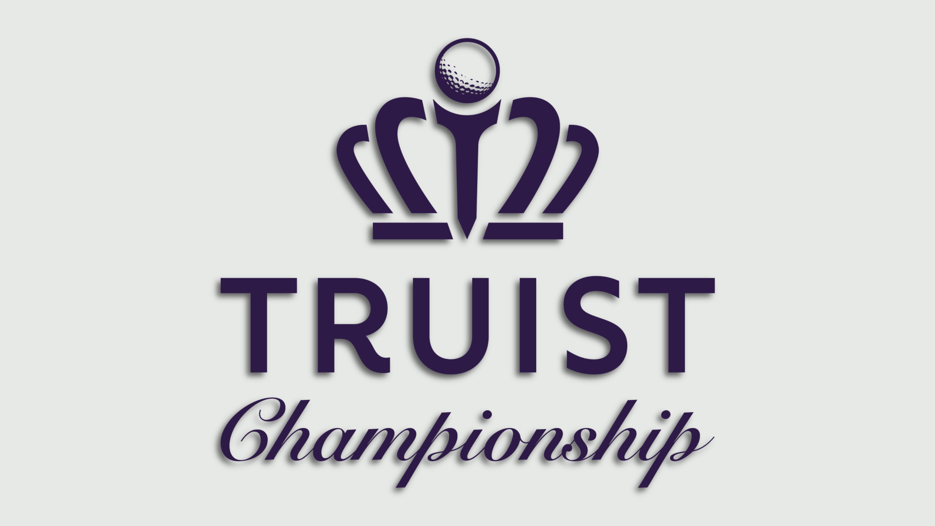 Truist Championship logo. The crown about the words "Truist Championship" includes a golf tee in the center and a golf ball on top. 