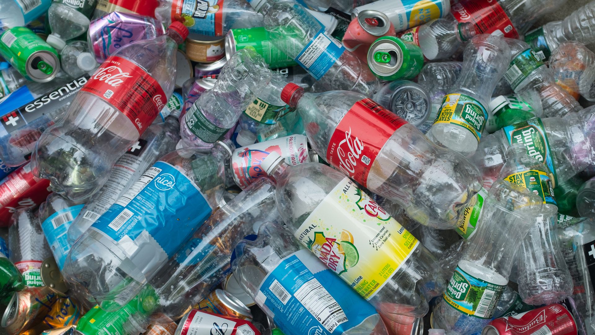 Pile of plastic bottles