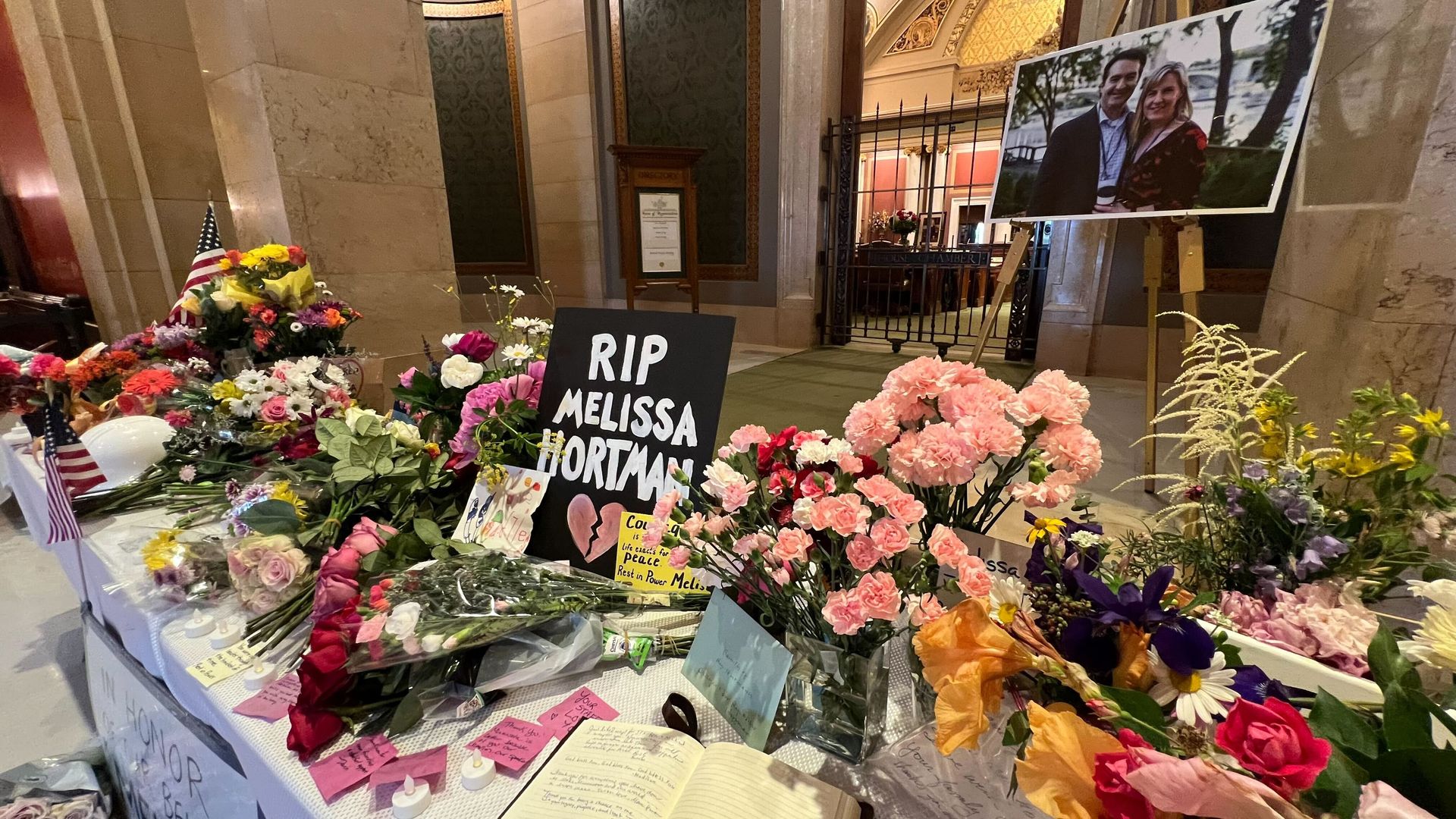 A memorial outside the house chamber