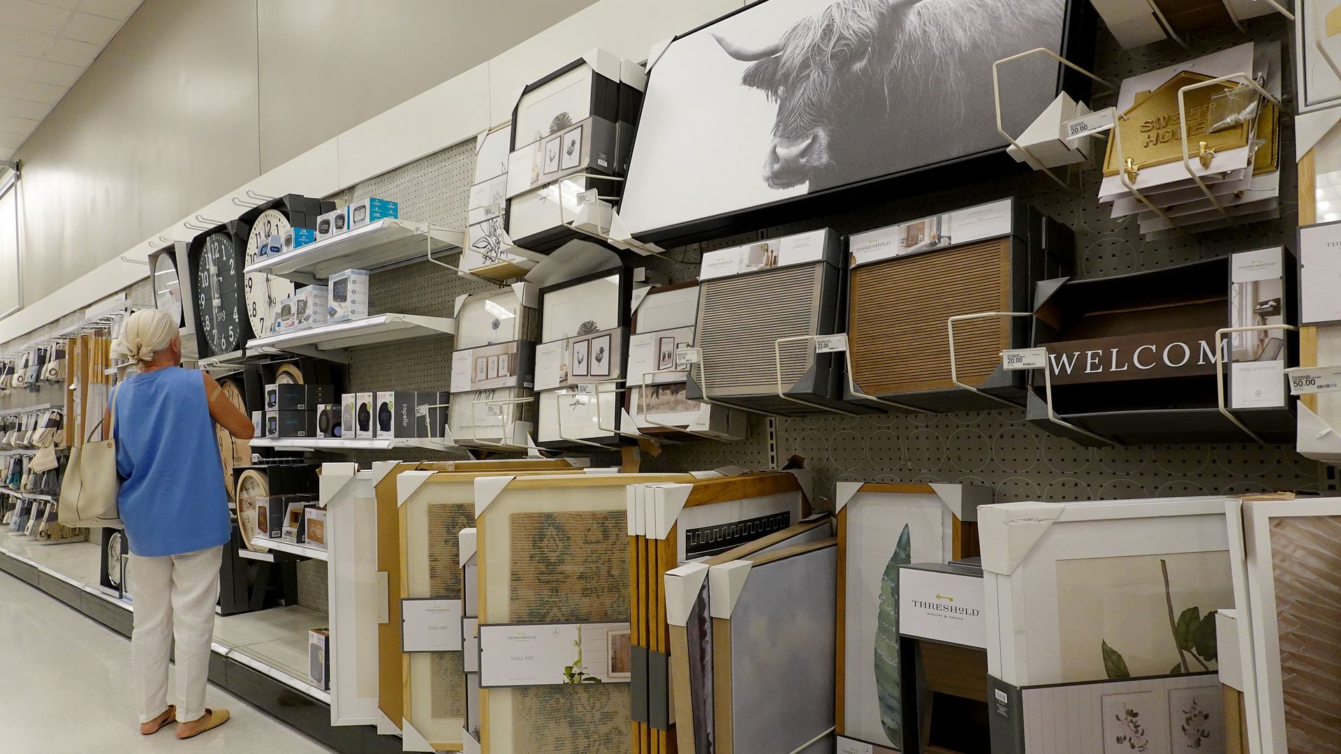 A woman shops for decor at Target