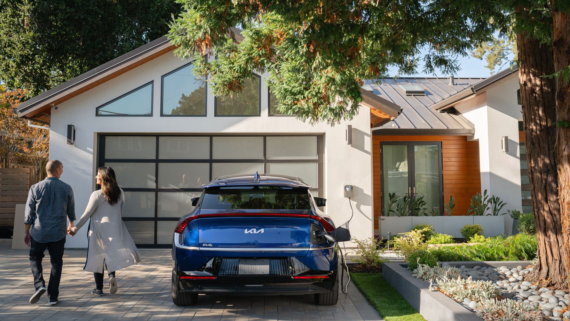An Airbnb listing with a Kia EV charging out front. Photo courtesy Airbnb