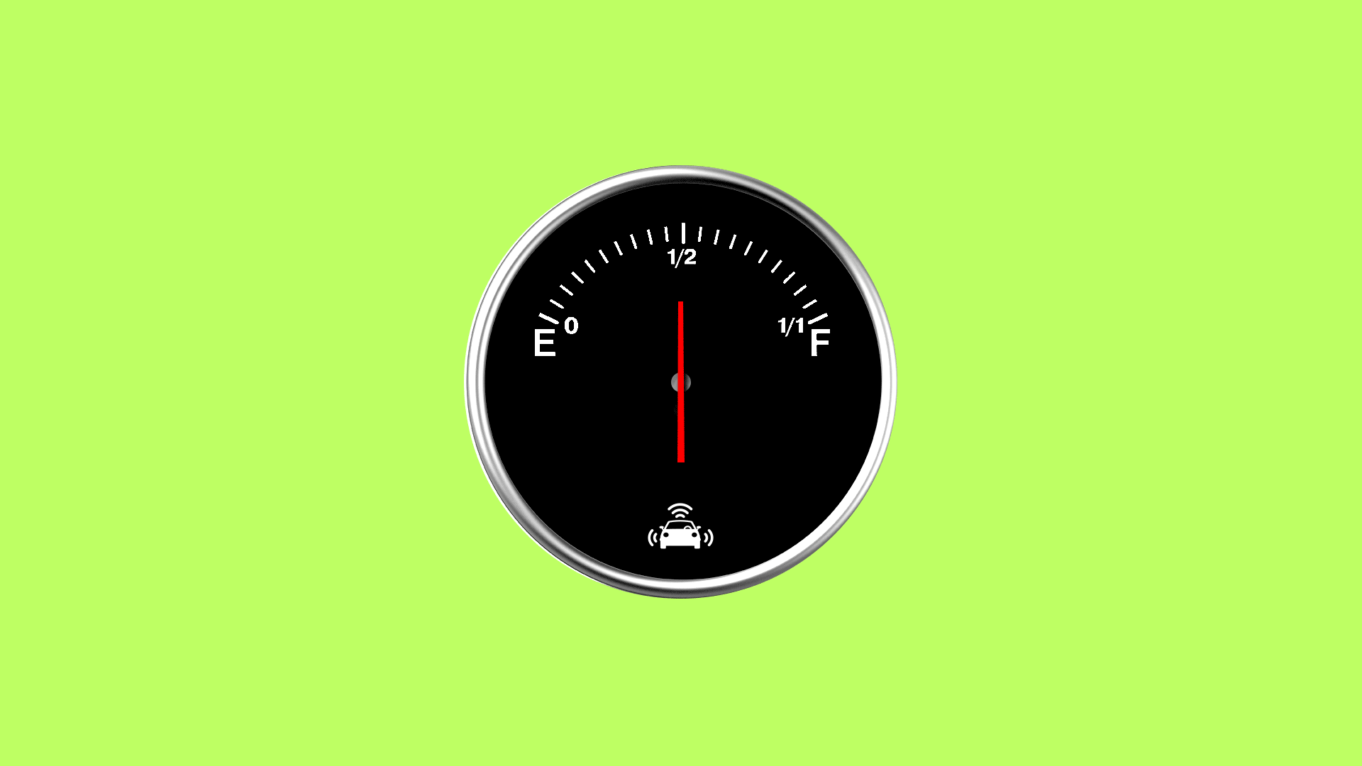 Illustration of half full gas gauge with AV symbol