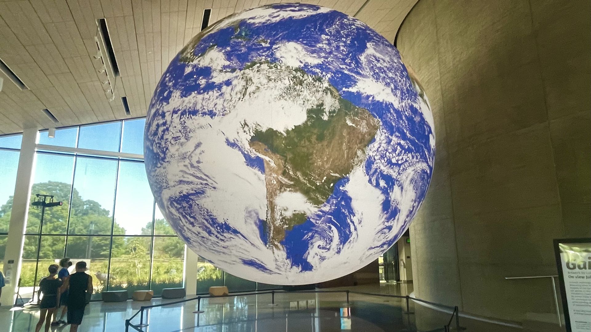 An art installation of a huge earth sculpture.