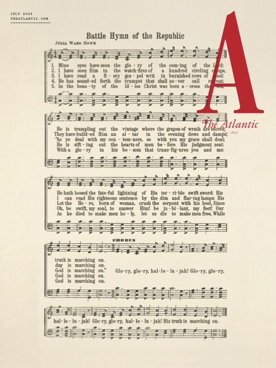 Cover of The Atlantic with sheet music for Battle Hymn of the Republic