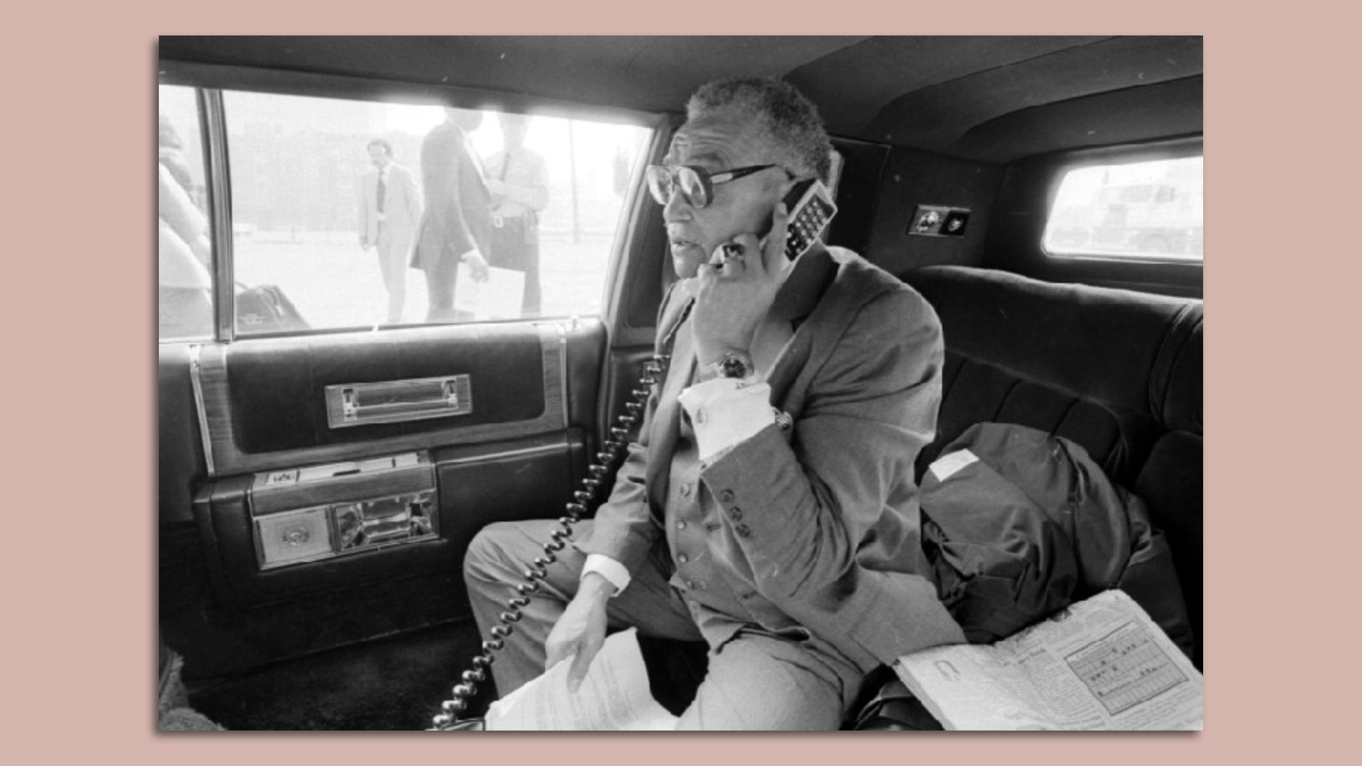 Mayor Coleman Young on the phone while mayor of Detroit.