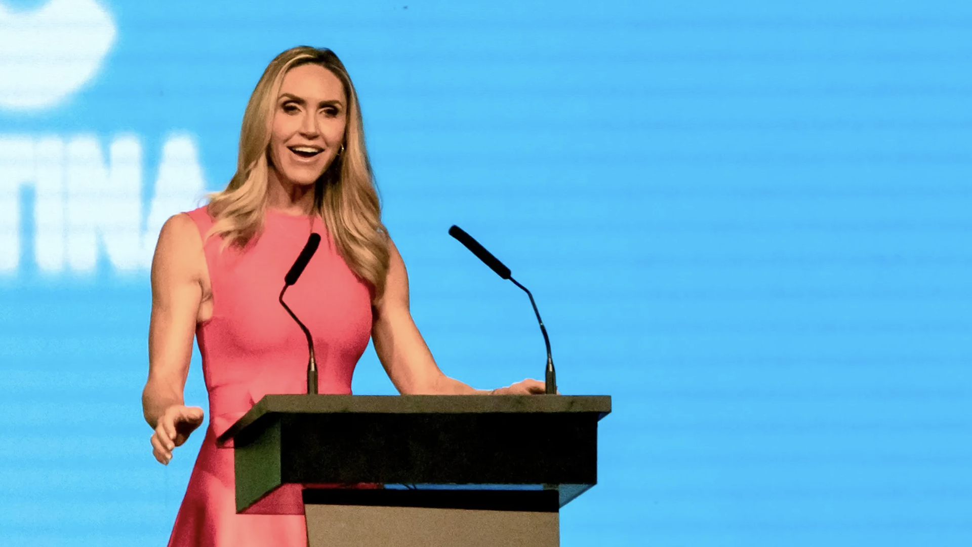 Lara Trump, co-chair of the Republican National Committee, during the Conservative Political Action Conference Argentina in Buenos Aires in December. Photo: Anita Pouchard Serra/Bloomberg via Getty Images