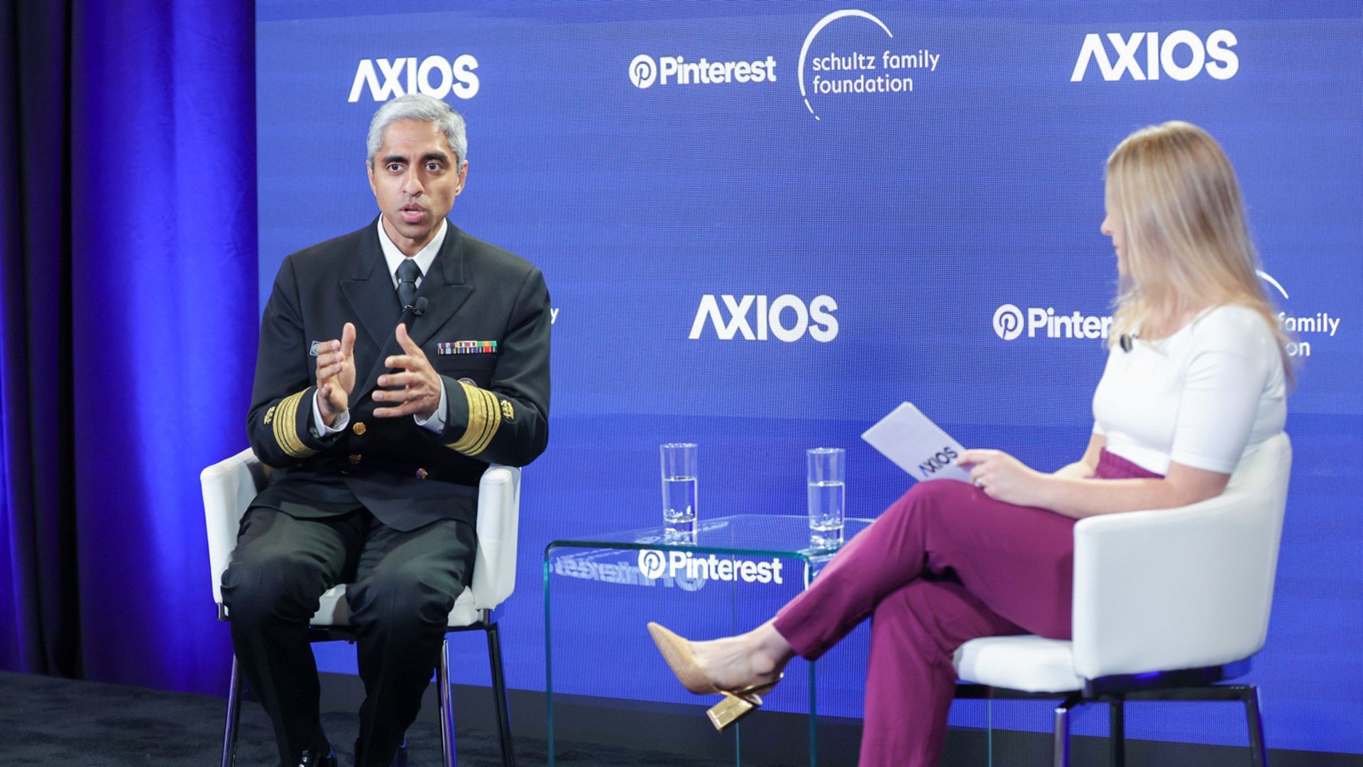 U.S. Surgeon General Vivek Murthy with Axios' Caitlin Owens