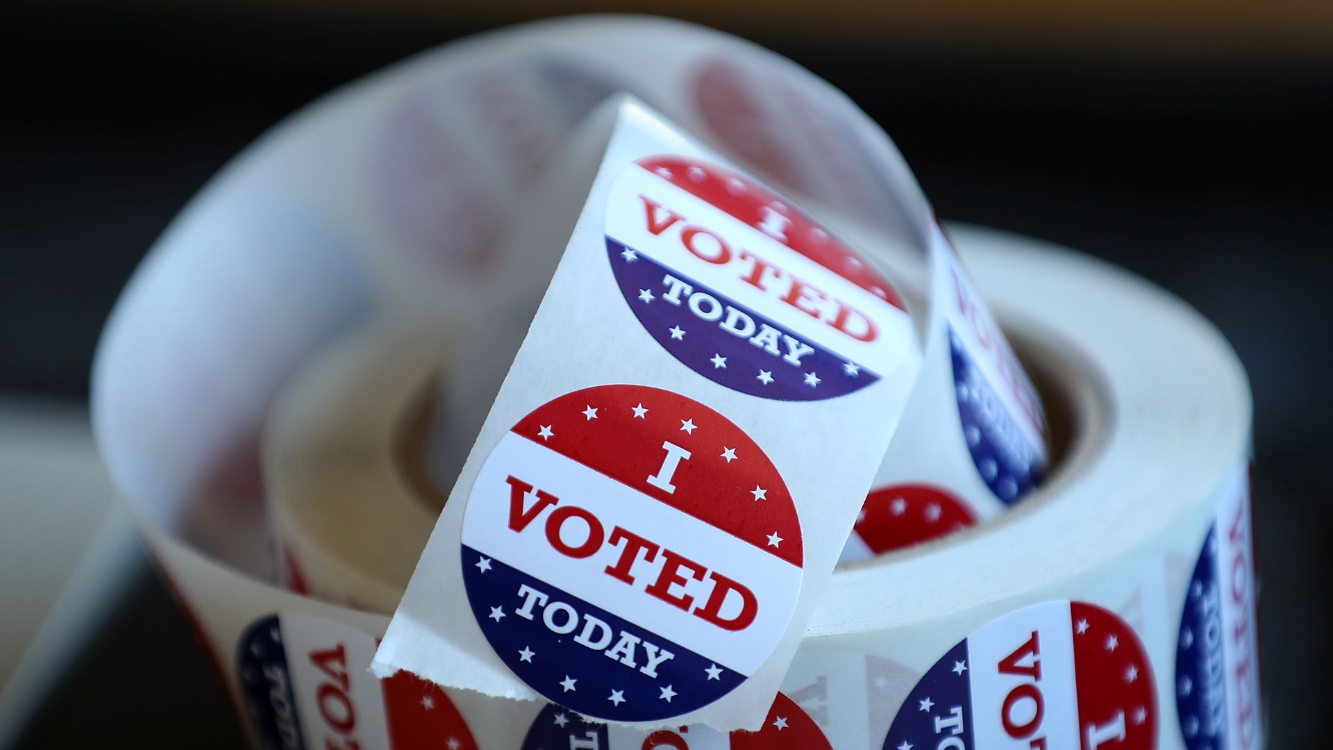 A roll of "I Voted" stickers