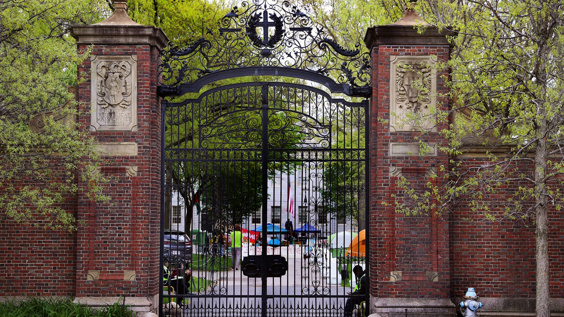 An image of a gate at Harvard University.